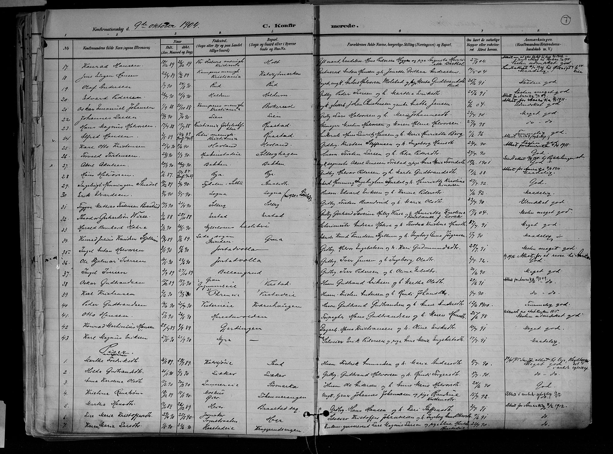 Jevnaker prestekontor, SAH/PREST-116/H/Ha/Haa/L0010: Parish register (official) no. 10, 1891-1906, p. 7