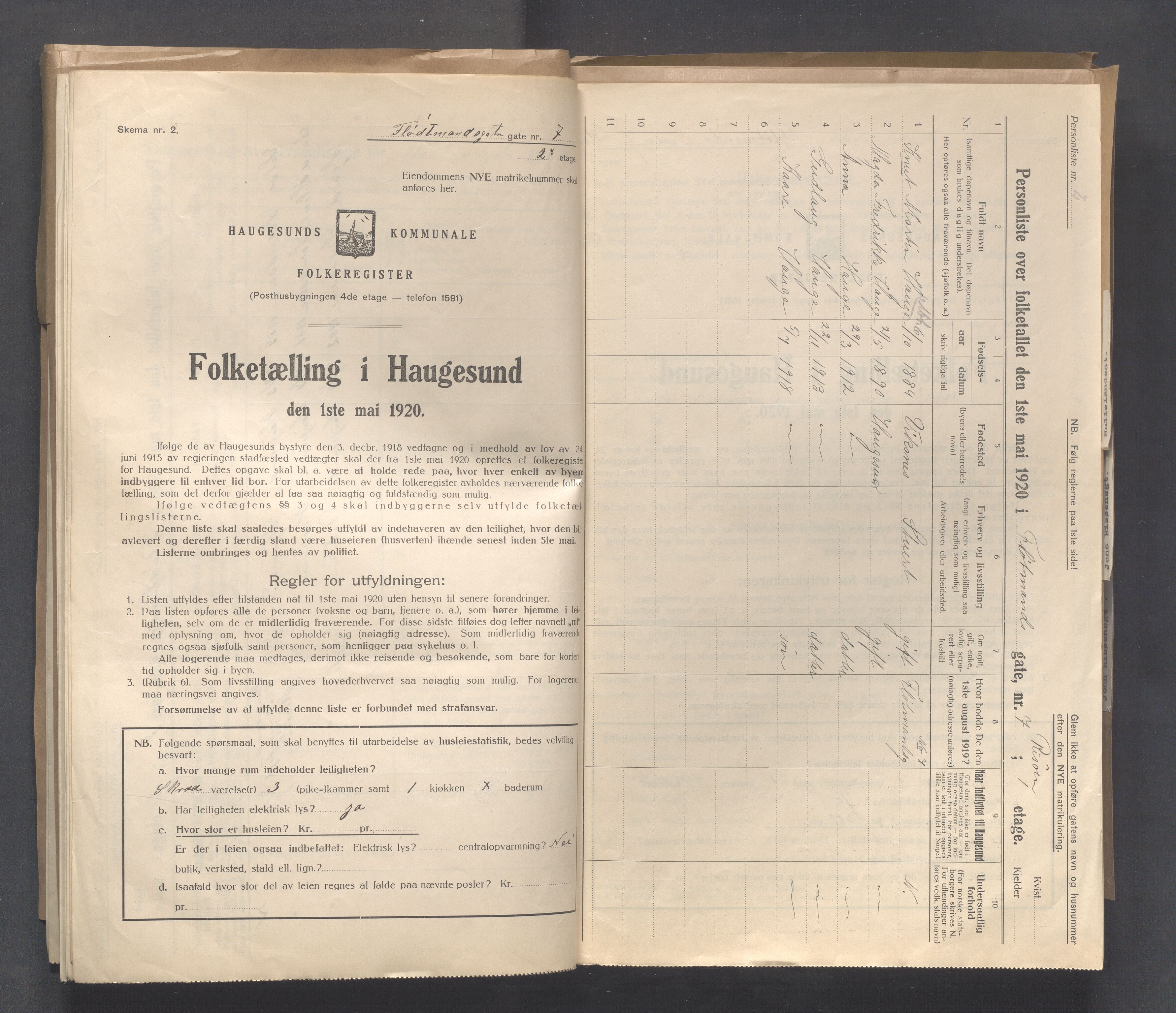 IKAR, Local census 1.5.1920 for Haugesund, 1920, p. 6384