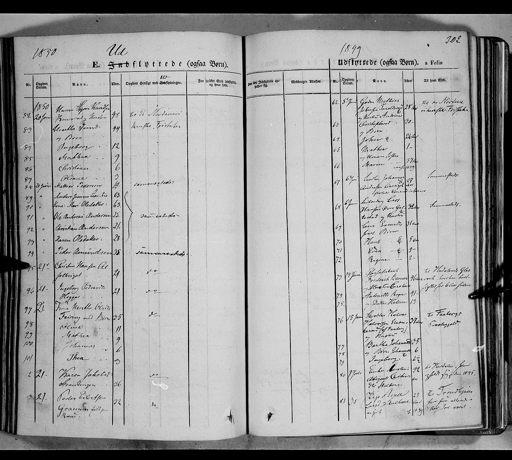 Biri prestekontor, SAH/PREST-096/H/Ha/Haa/L0005: Parish register (official) no. 5, 1843-1854, p. 302