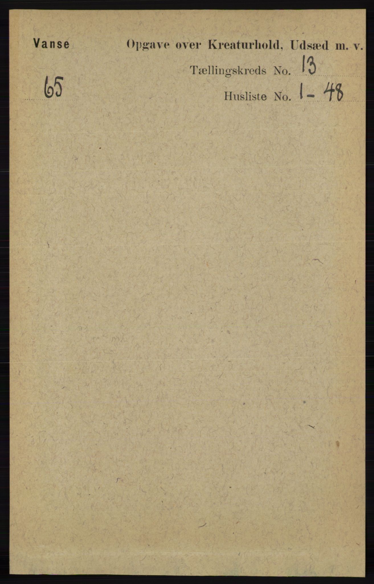 RA, 1891 census for 1041 Vanse, 1891, p. 10369