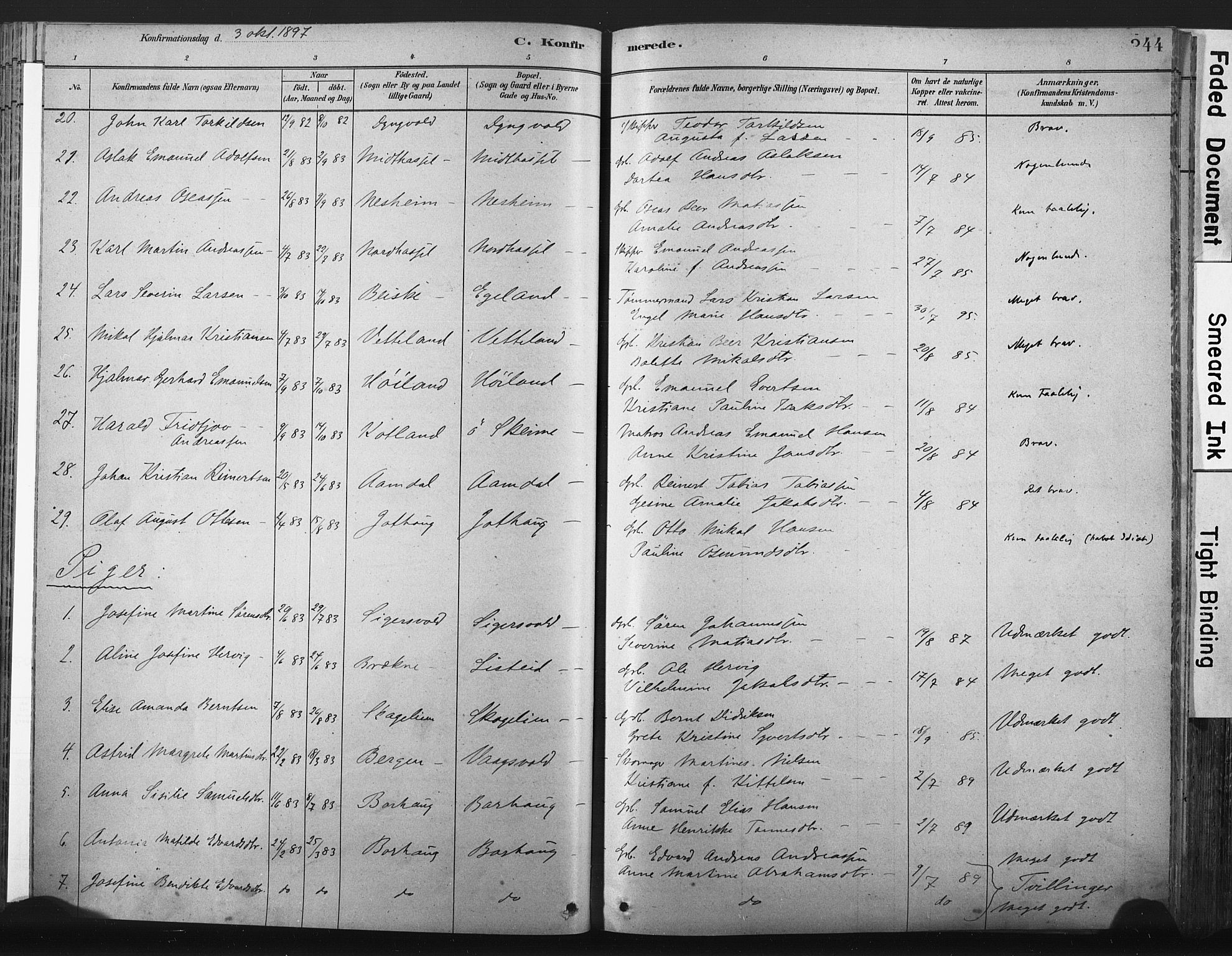 Lista sokneprestkontor, AV/SAK-1111-0027/F/Fa/L0012: Parish register (official) no. A 12, 1879-1903, p. 344