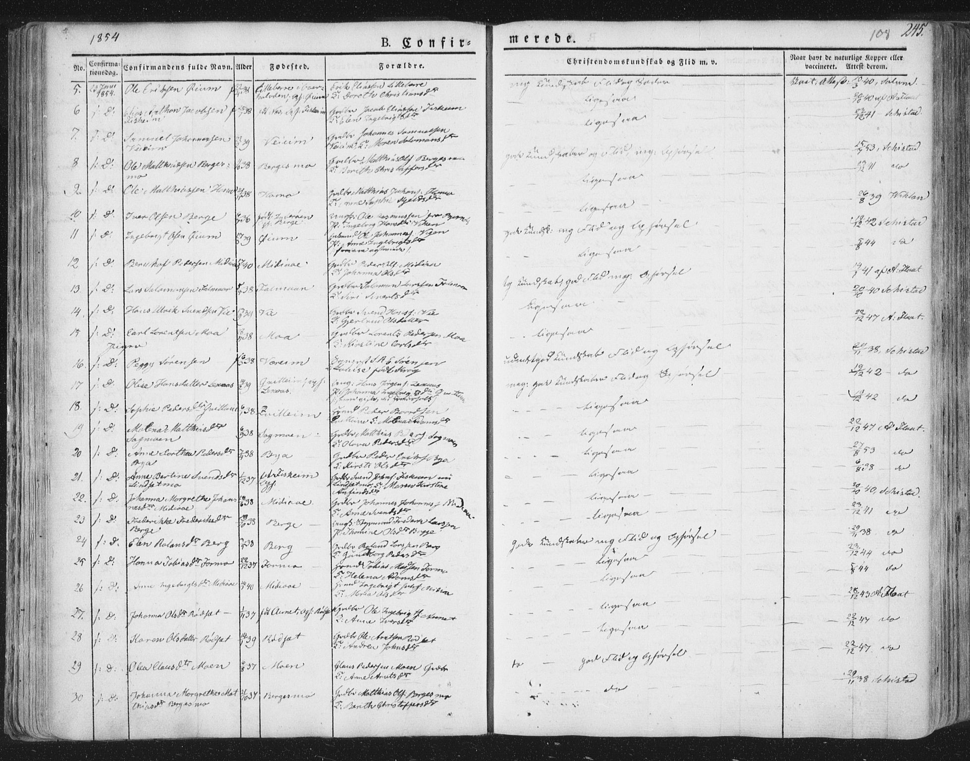 Ministerialprotokoller, klokkerbøker og fødselsregistre - Nord-Trøndelag, SAT/A-1458/758/L0513: Parish register (official) no. 758A02 /1, 1839-1868, p. 108