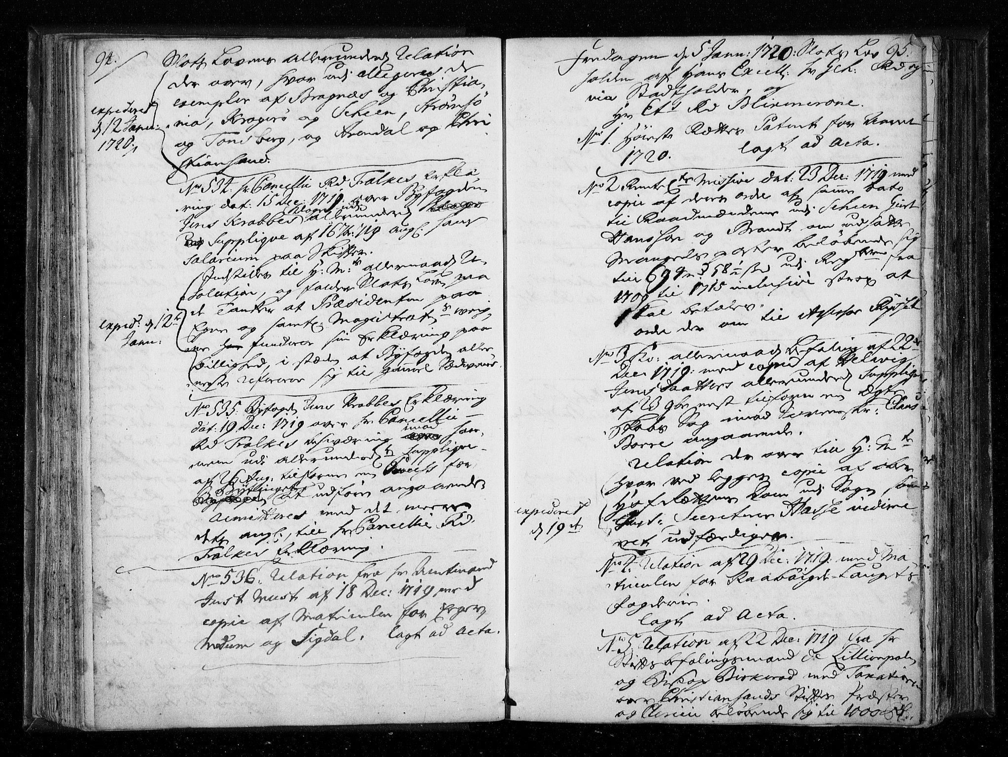 Stattholderembetet 1572-1771, AV/RA-EA-2870/Aa/L0010: Voteringsprotokoll (konseptprotokoll), 1719-1722, p. 94-95