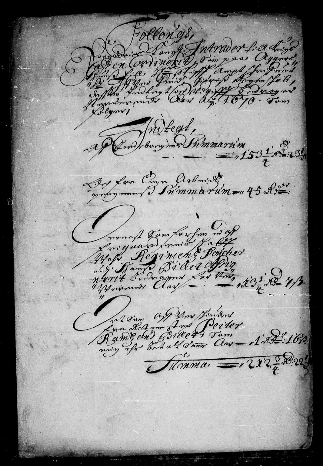 Rentekammeret inntil 1814, Reviderte regnskaper, Stiftamtstueregnskaper, Landkommissariatet på Akershus og Akershus stiftamt, AV/RA-EA-5869/R/Rb/L0069: Akershus stiftamt, 1670