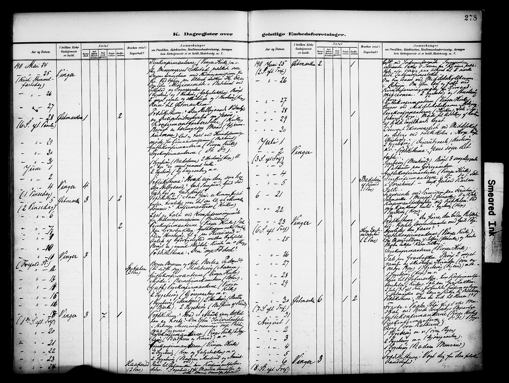 Vinger prestekontor, AV/SAH-PREST-024/H/Ha/Haa/L0016: Parish register (official) no. 16, 1898-1920, p. 278