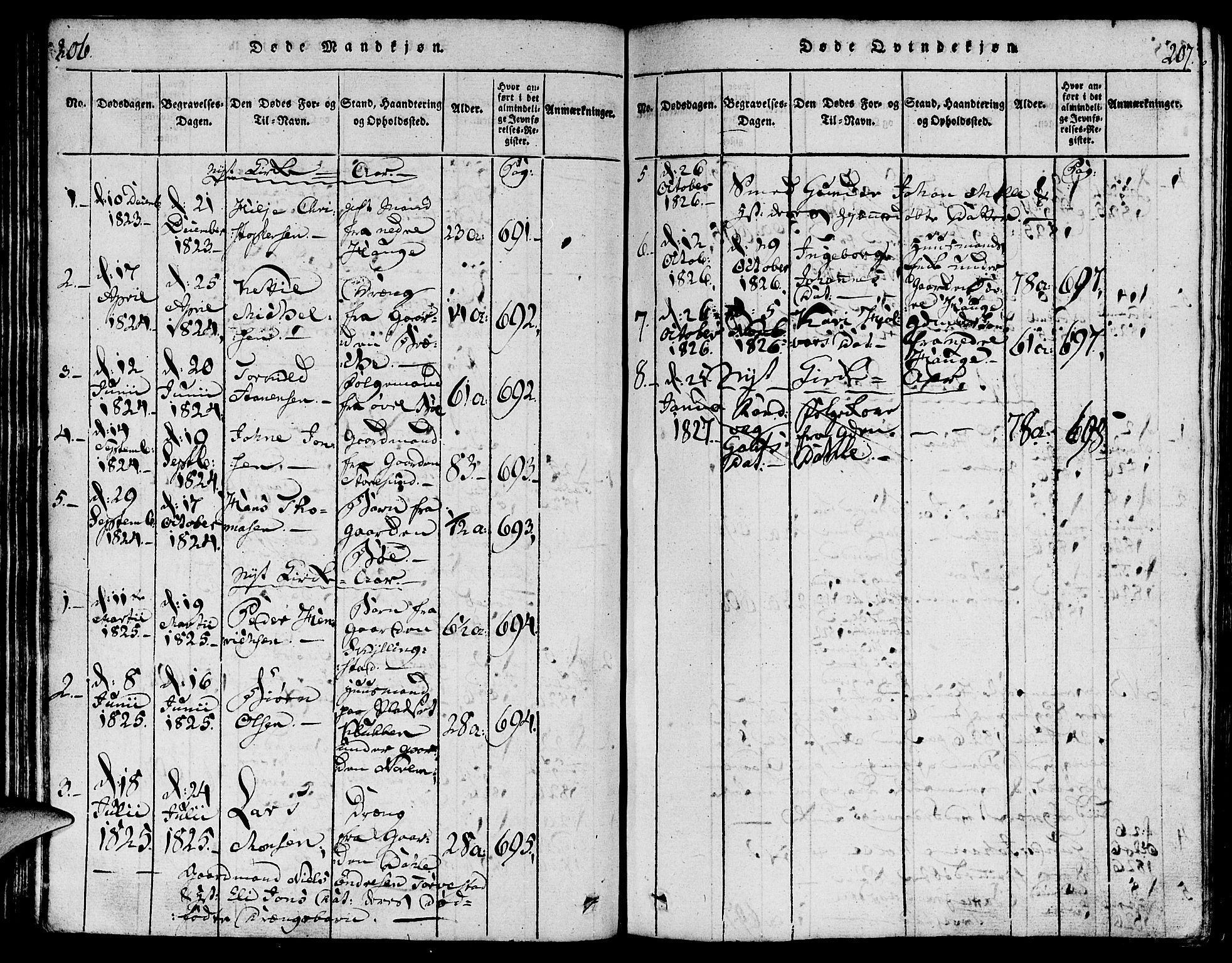 Torvastad sokneprestkontor, AV/SAST-A -101857/H/Ha/Haa/L0004: Parish register (official) no. A 3 /1, 1817-1836, p. 206-207