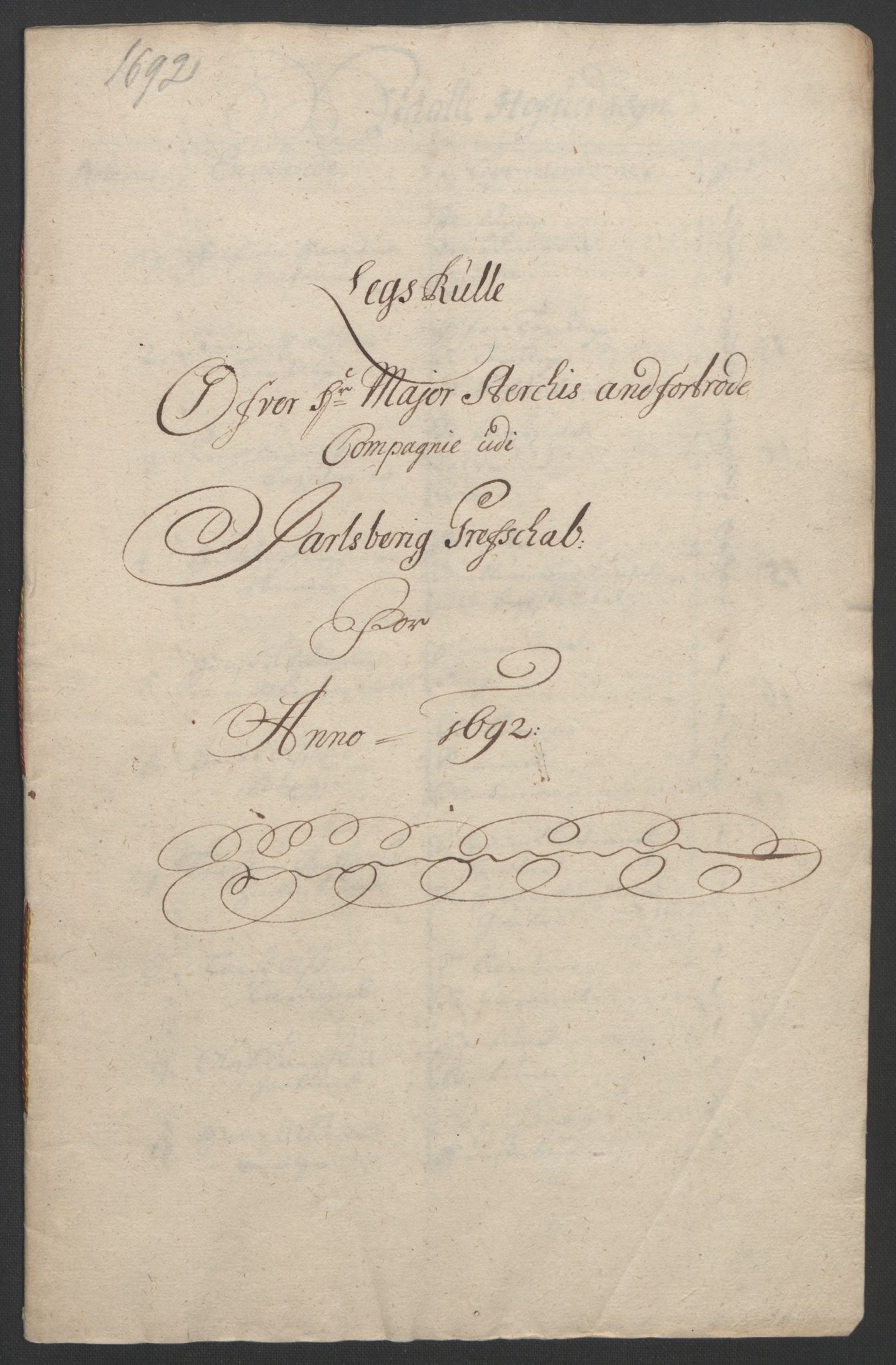 Rentekammeret inntil 1814, Reviderte regnskaper, Fogderegnskap, AV/RA-EA-4092/R32/L1865: Fogderegnskap Jarlsberg grevskap, 1692, p. 206