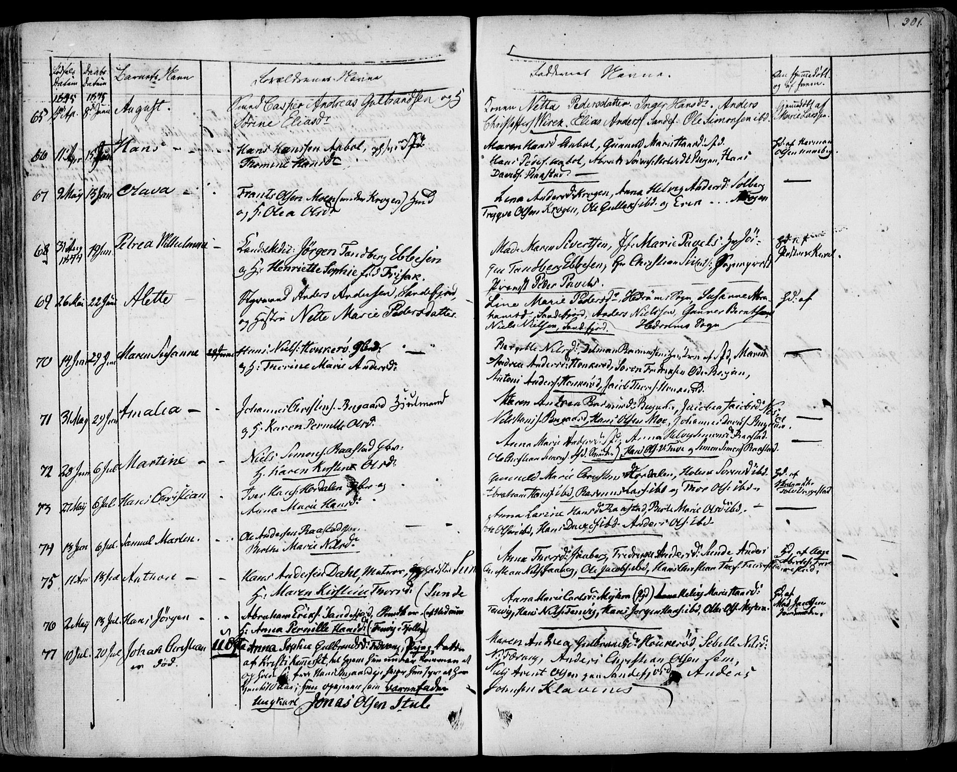 Sandar kirkebøker, SAKO/A-243/F/Fa/L0005: Parish register (official) no. 5, 1832-1847, p. 300-301