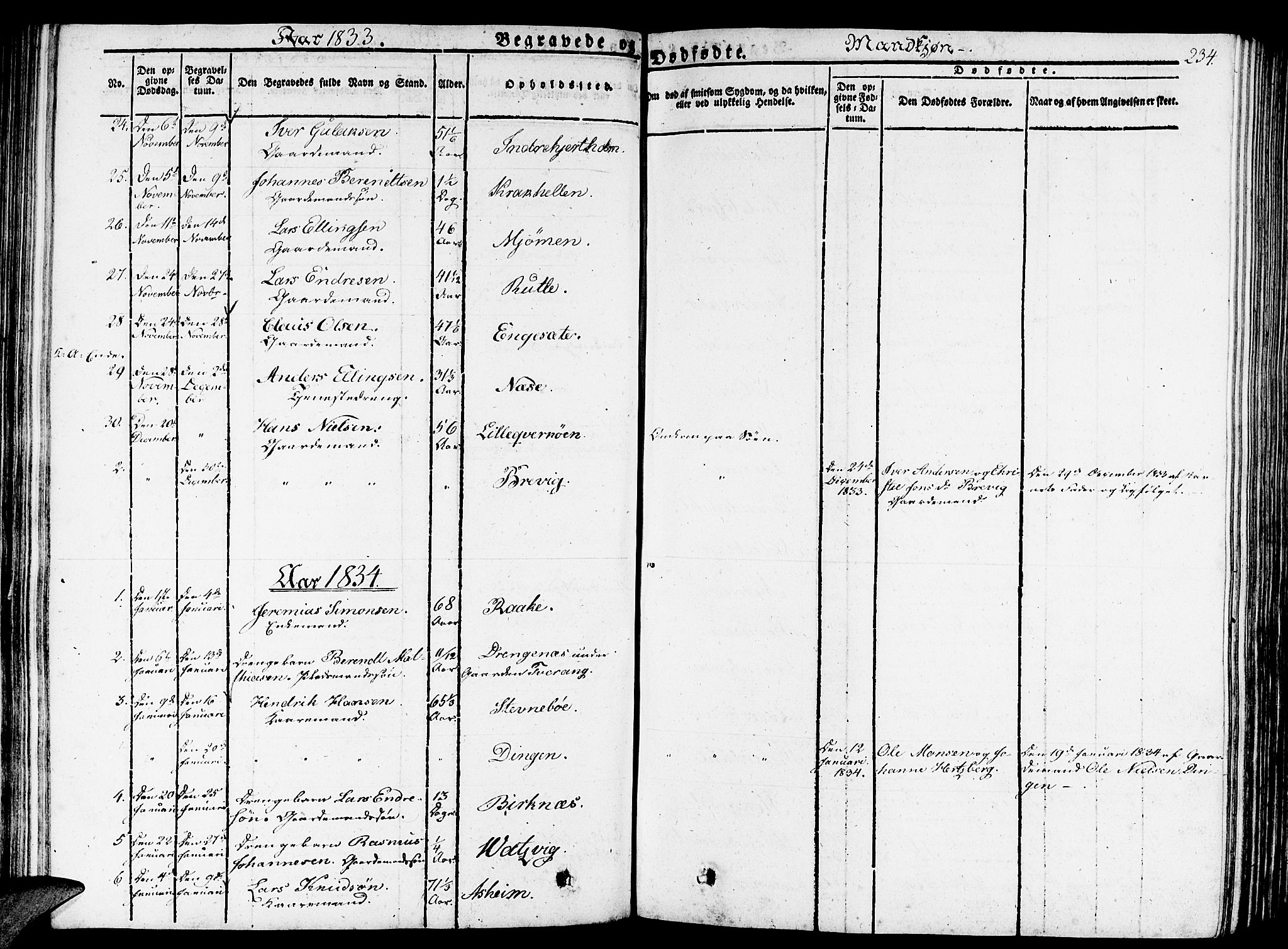 Gulen sokneprestembete, SAB/A-80201/H/Haa/Haaa/L0019: Parish register (official) no. A 19, 1826-1836, p. 234