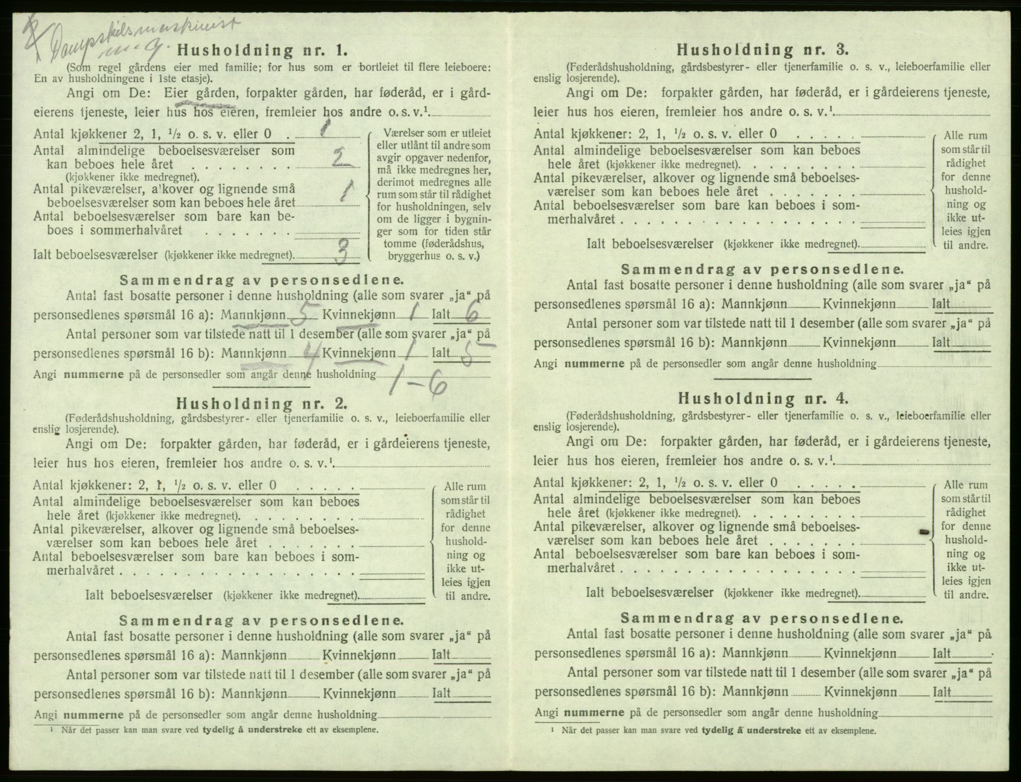 SAB, 1920 census for Tysnes, 1920, p. 1221