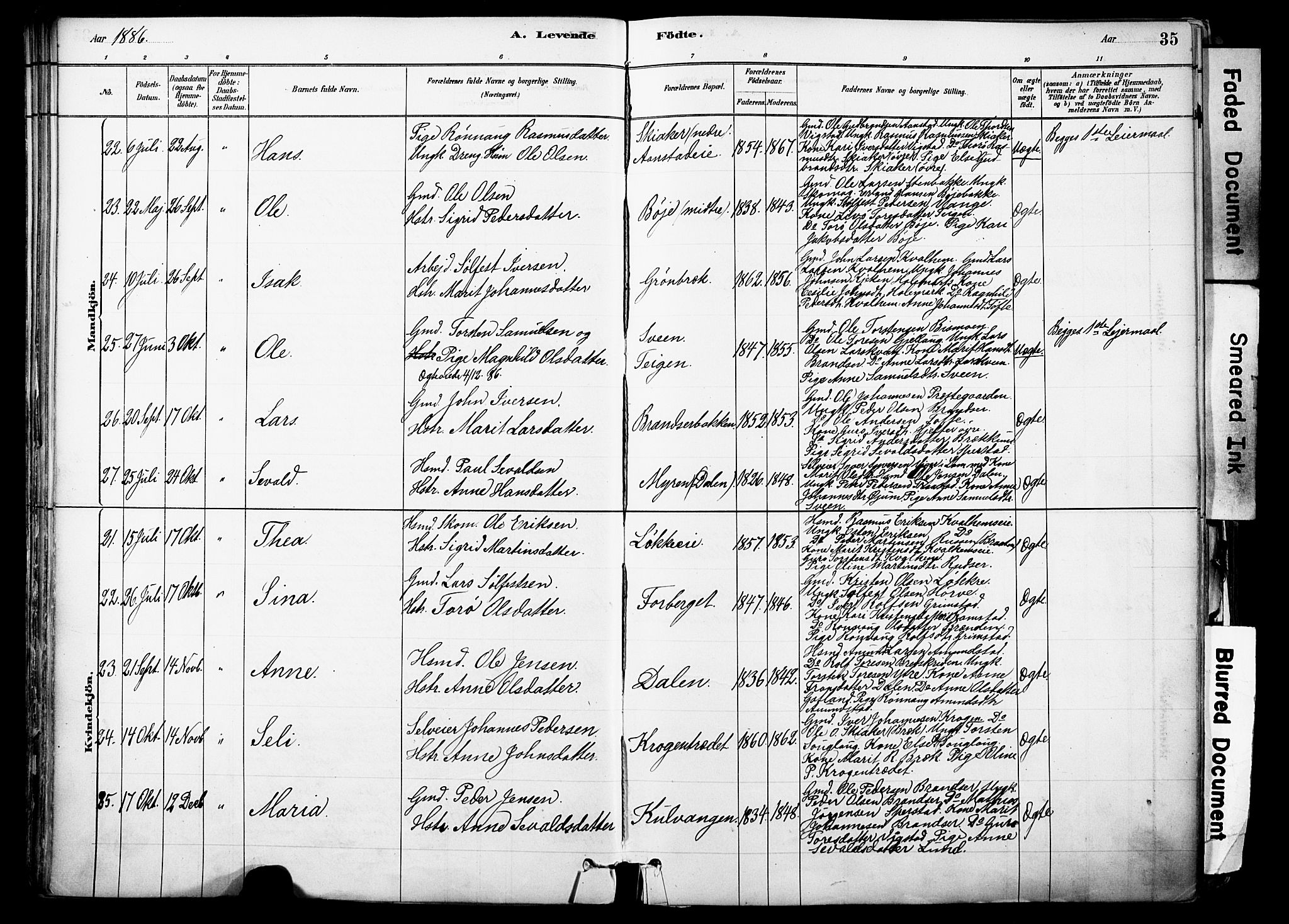 Skjåk prestekontor, SAH/PREST-072/H/Ha/Haa/L0003: Parish register (official) no. 3, 1880-1907, p. 35