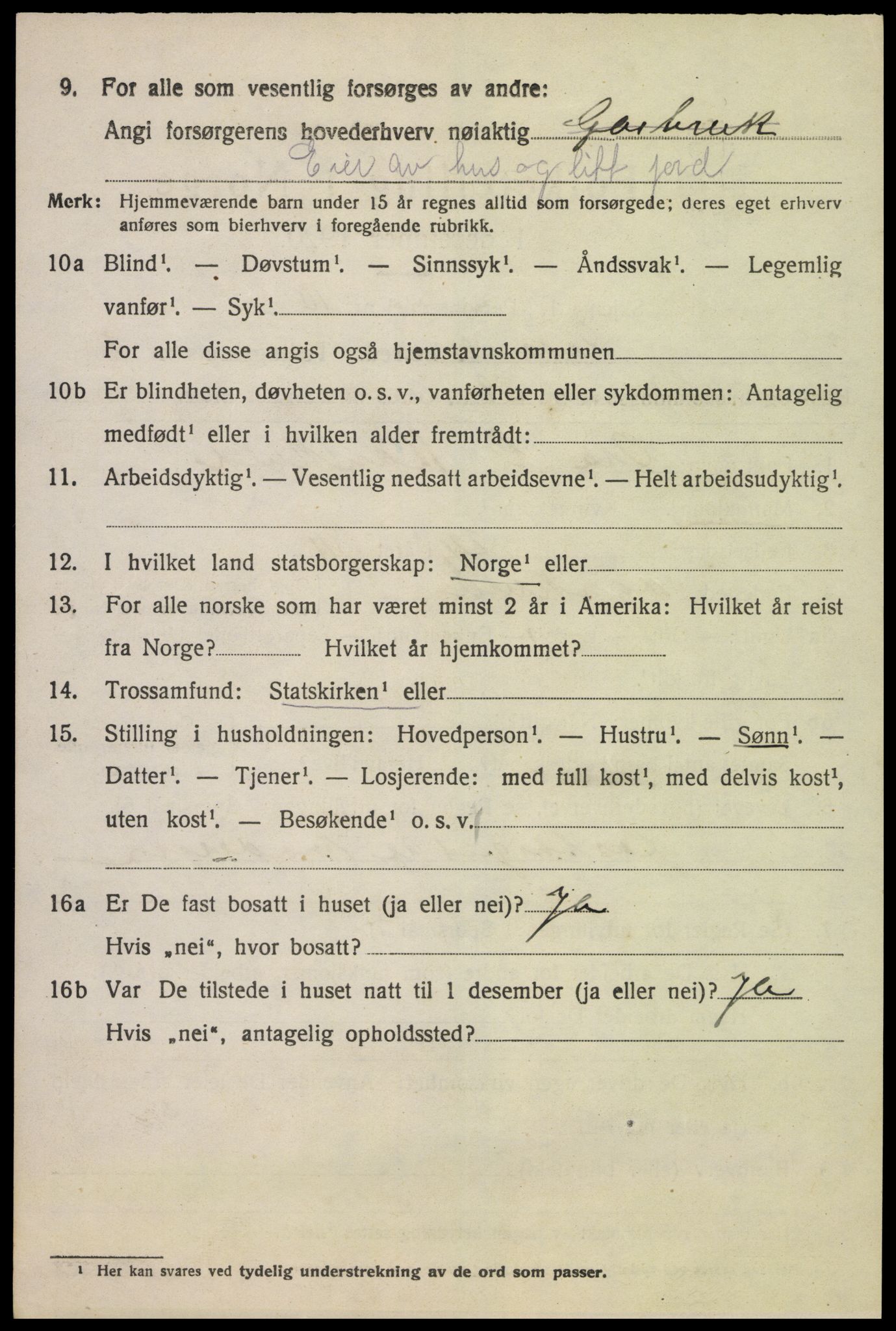 SAK, 1920 census for Åseral, 1920, p. 2761