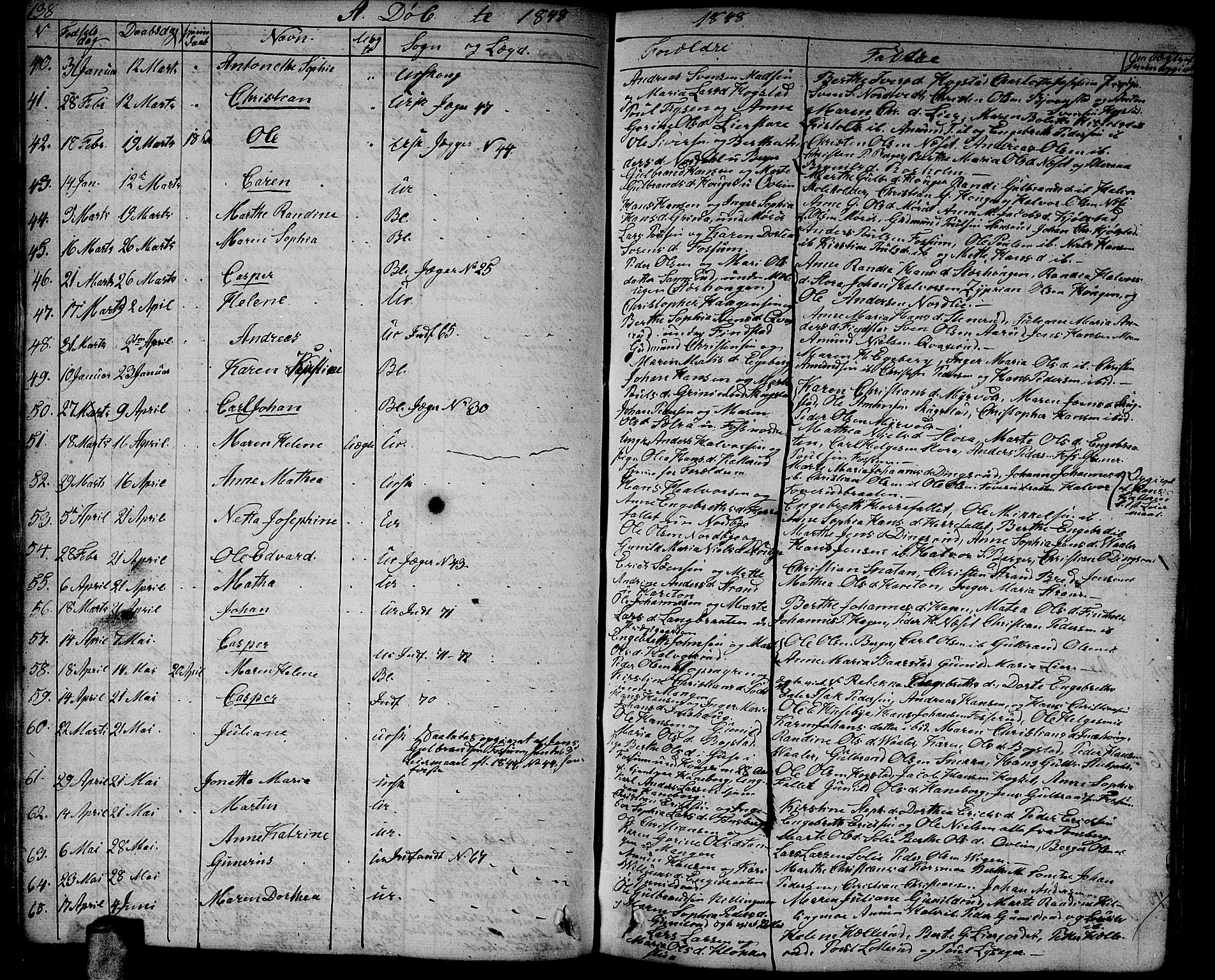 Aurskog prestekontor Kirkebøker, AV/SAO-A-10304a/G/Ga/L0002: Parish register (copy) no. I 2, 1829-1857, p. 138