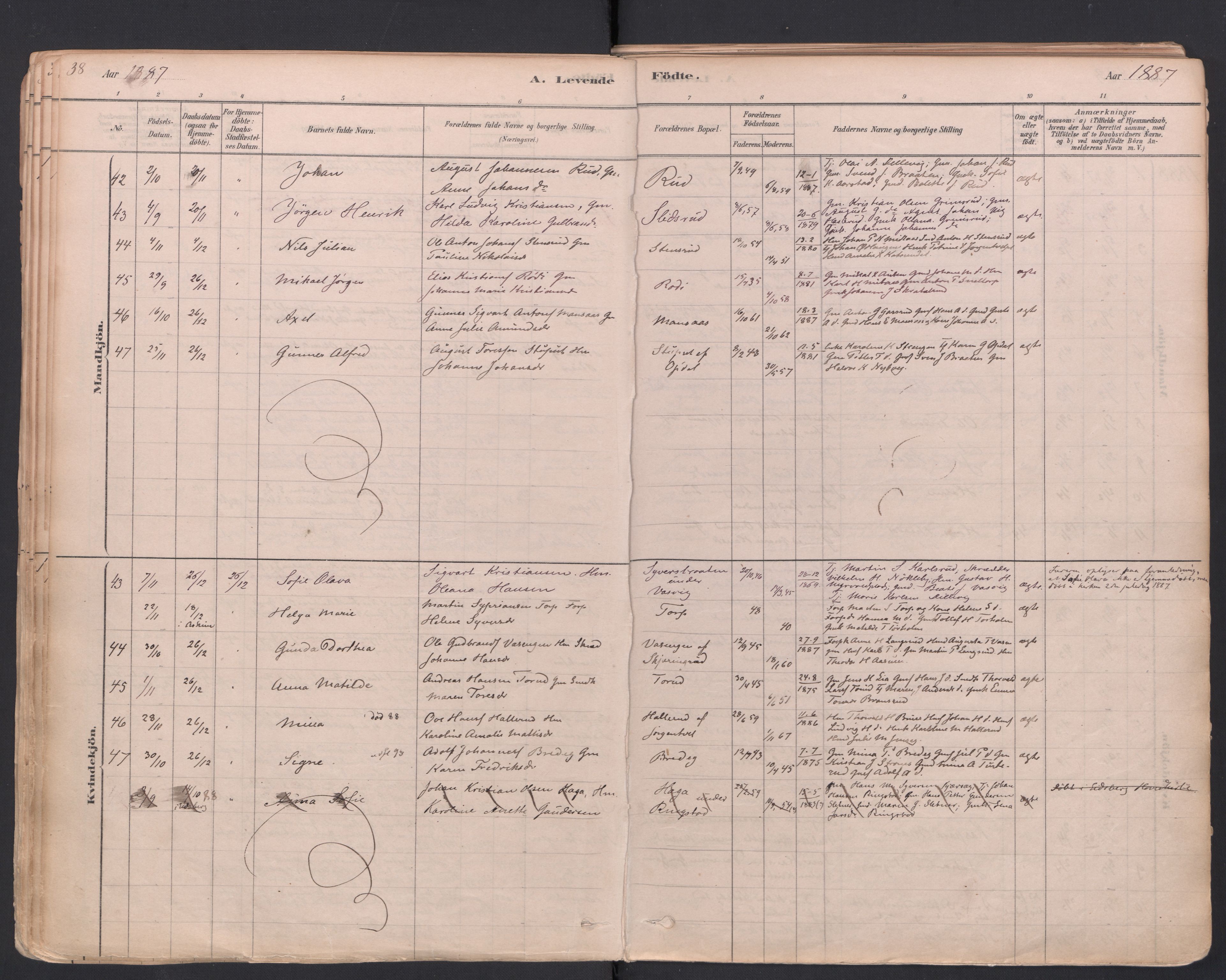 Trøgstad prestekontor Kirkebøker, AV/SAO-A-10925/F/Fa/L0010: Parish register (official) no. I 10, 1878-1898, p. 38