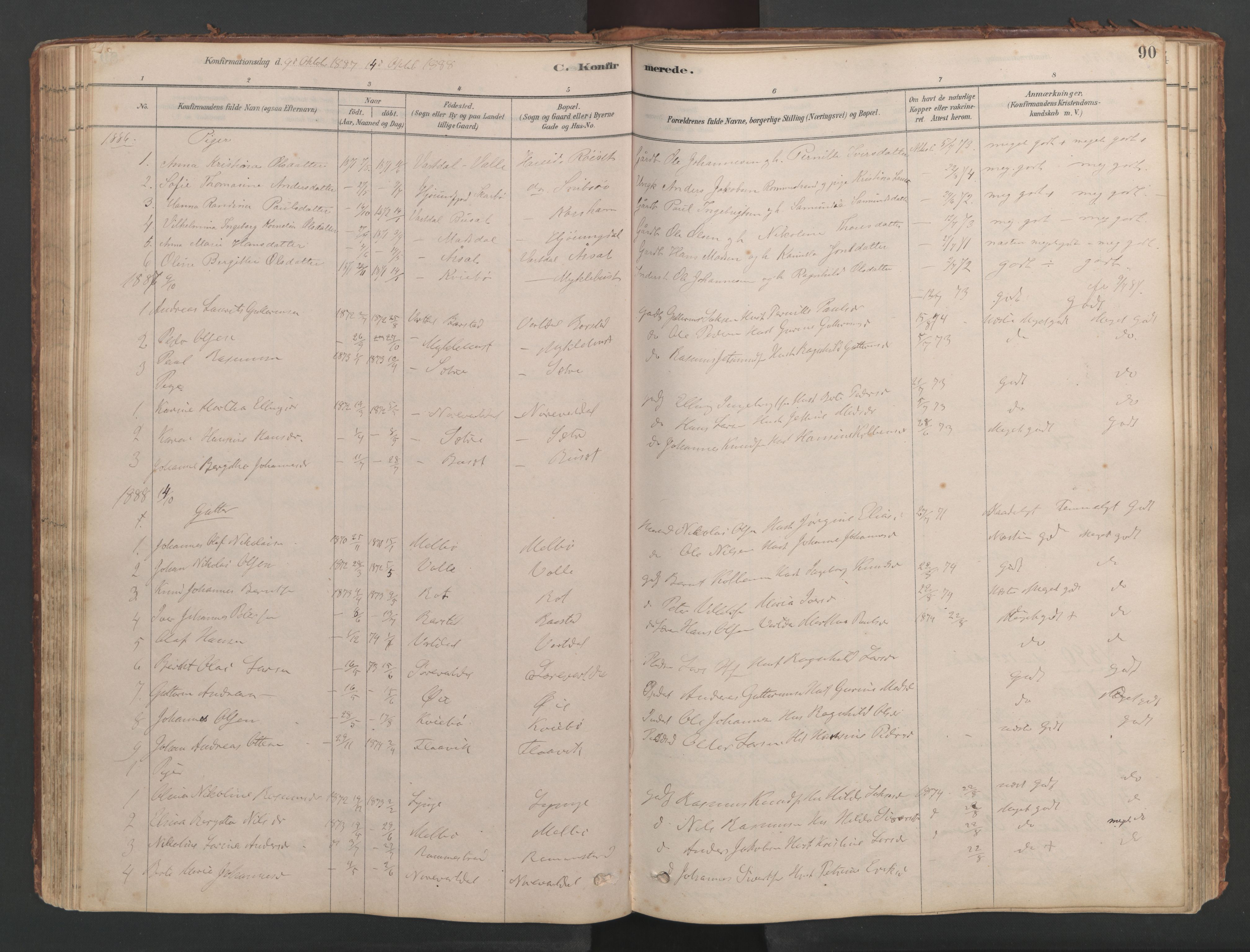 Ministerialprotokoller, klokkerbøker og fødselsregistre - Møre og Romsdal, SAT/A-1454/514/L0201: Parish register (copy) no. 514C01, 1878-1919, p. 90