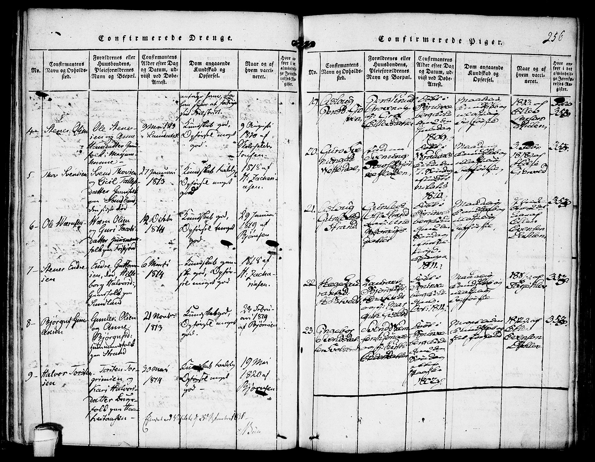 Kviteseid kirkebøker, SAKO/A-276/F/Fb/L0001: Parish register (official) no. II 1, 1815-1836, p. 256