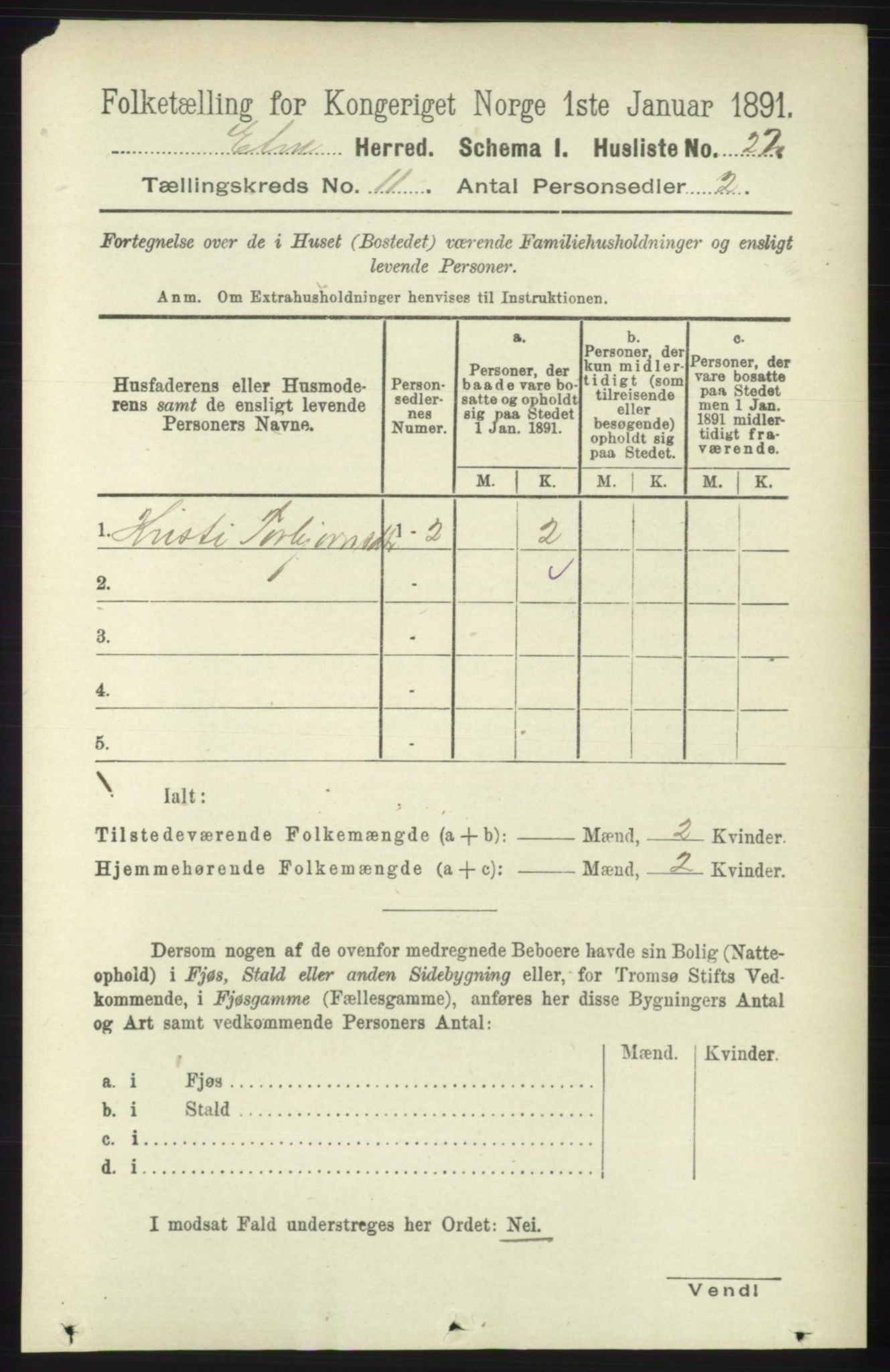 RA, 1891 census for 1211 Etne, 1891, p. 2224