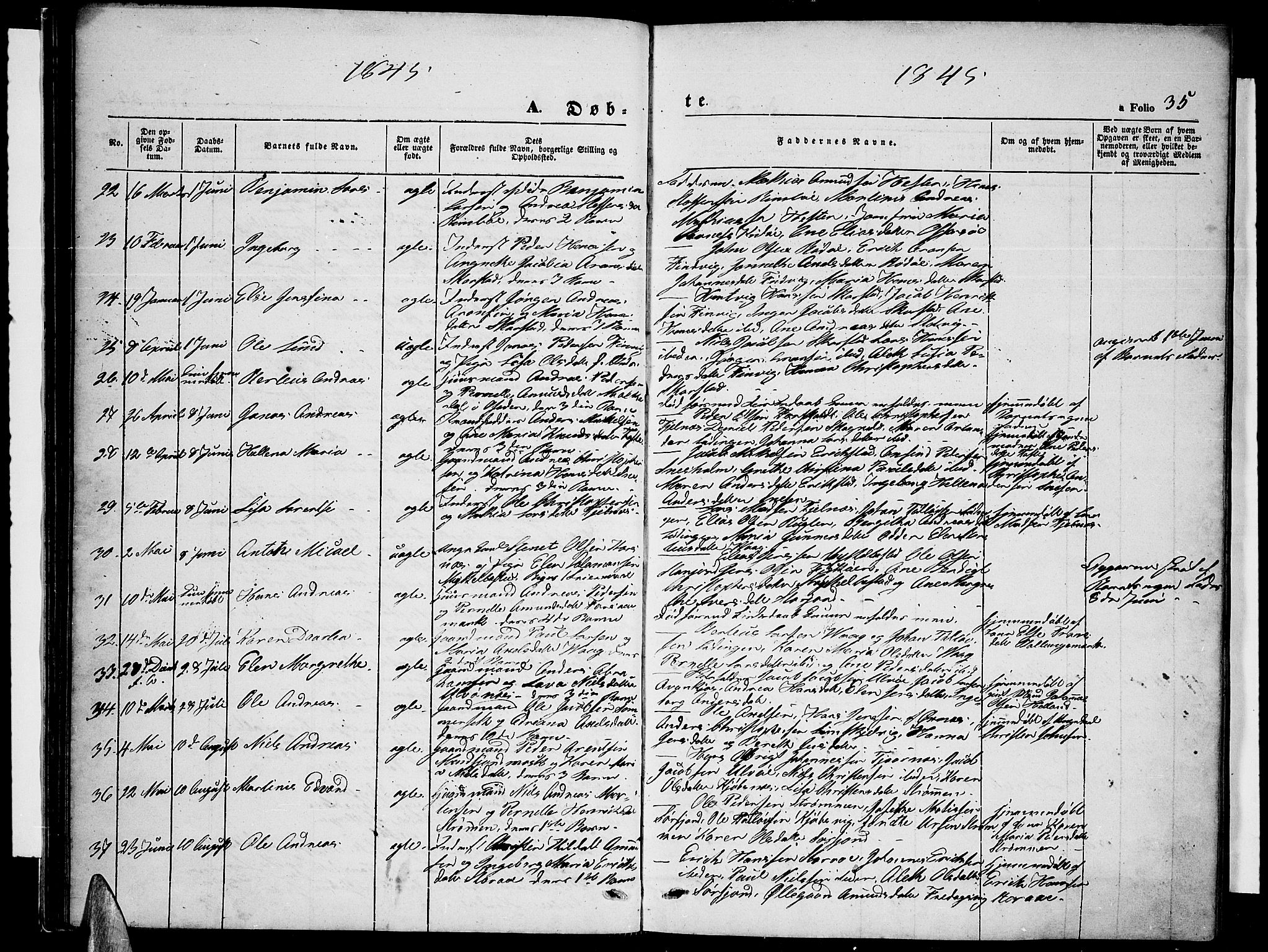 Ministerialprotokoller, klokkerbøker og fødselsregistre - Nordland, AV/SAT-A-1459/872/L1045: Parish register (copy) no. 872C01, 1840-1851, p. 35