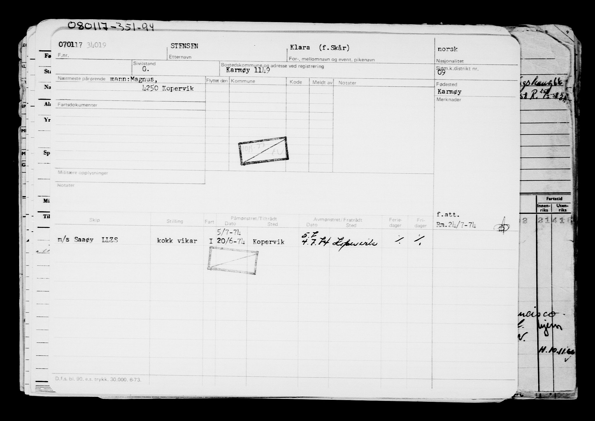 Direktoratet for sjømenn, AV/RA-S-3545/G/Gb/L0145: Hovedkort, 1917, p. 116