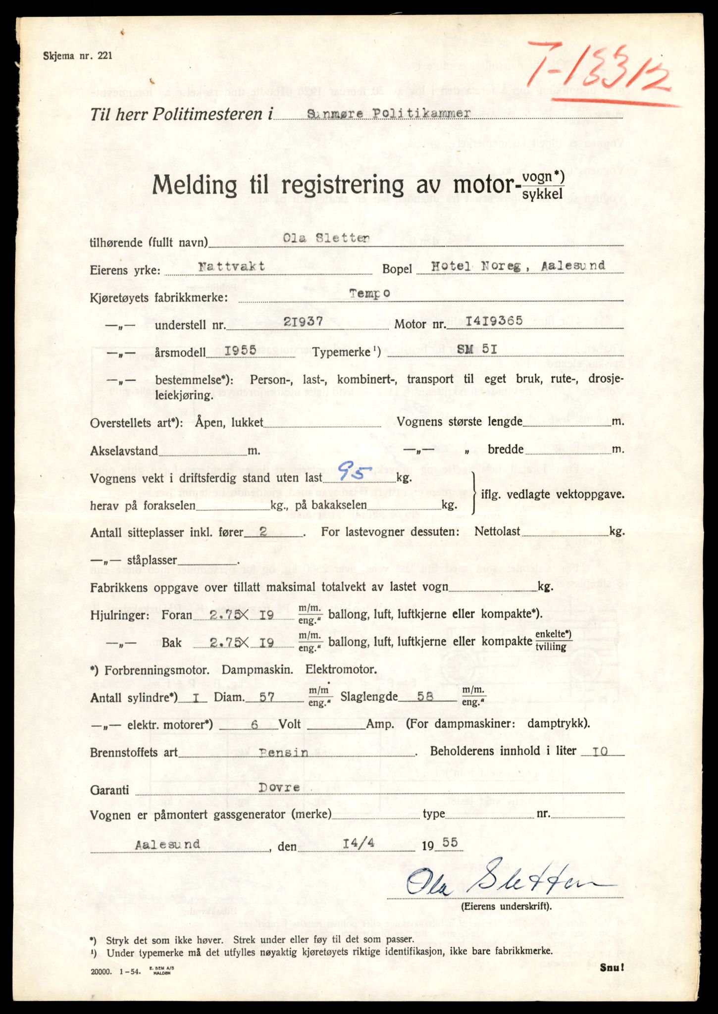Møre og Romsdal vegkontor - Ålesund trafikkstasjon, AV/SAT-A-4099/F/Fe/L0038: Registreringskort for kjøretøy T 13180 - T 13360, 1927-1998, p. 2259