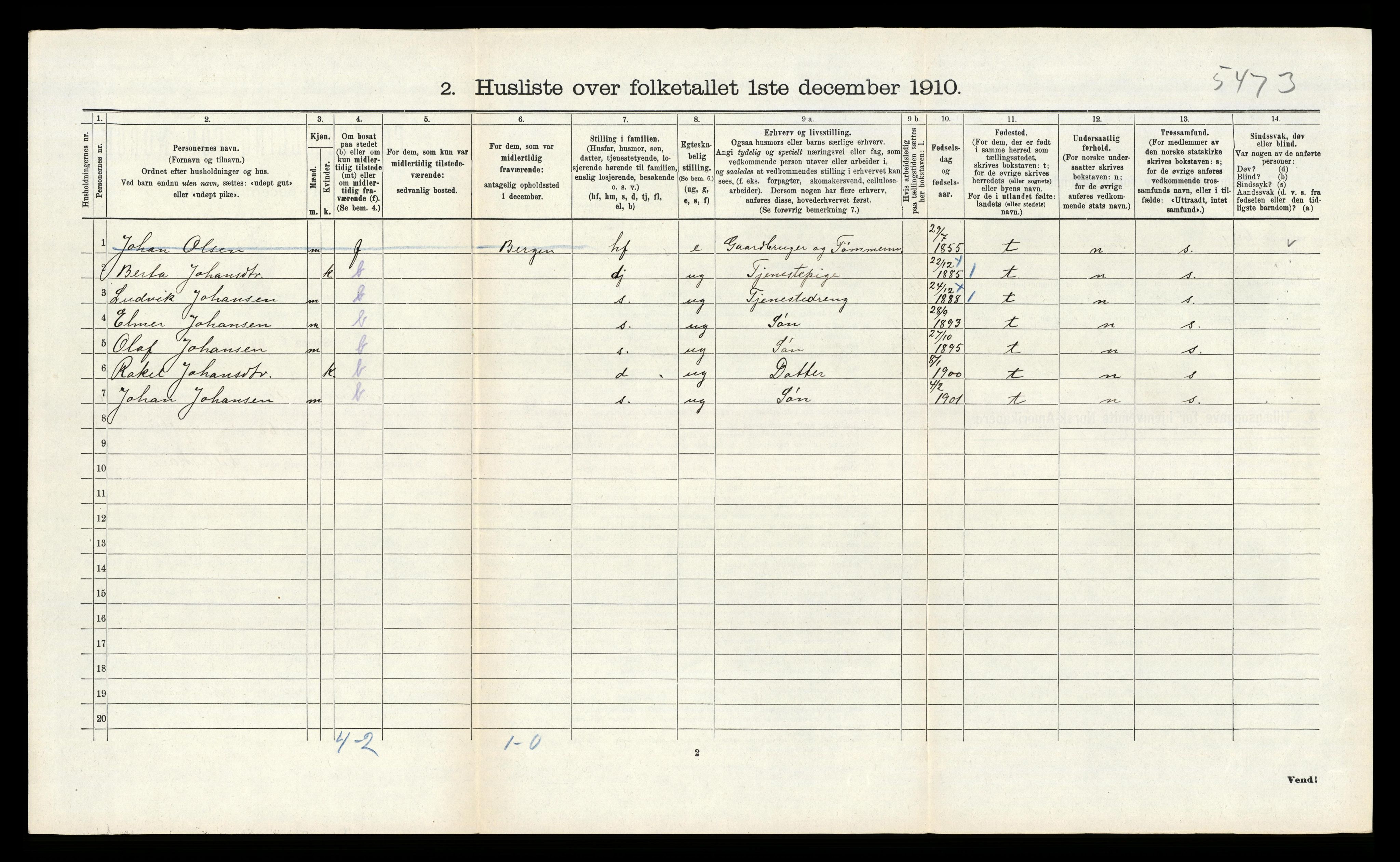 RA, 1910 census for Alversund, 1910, p. 775