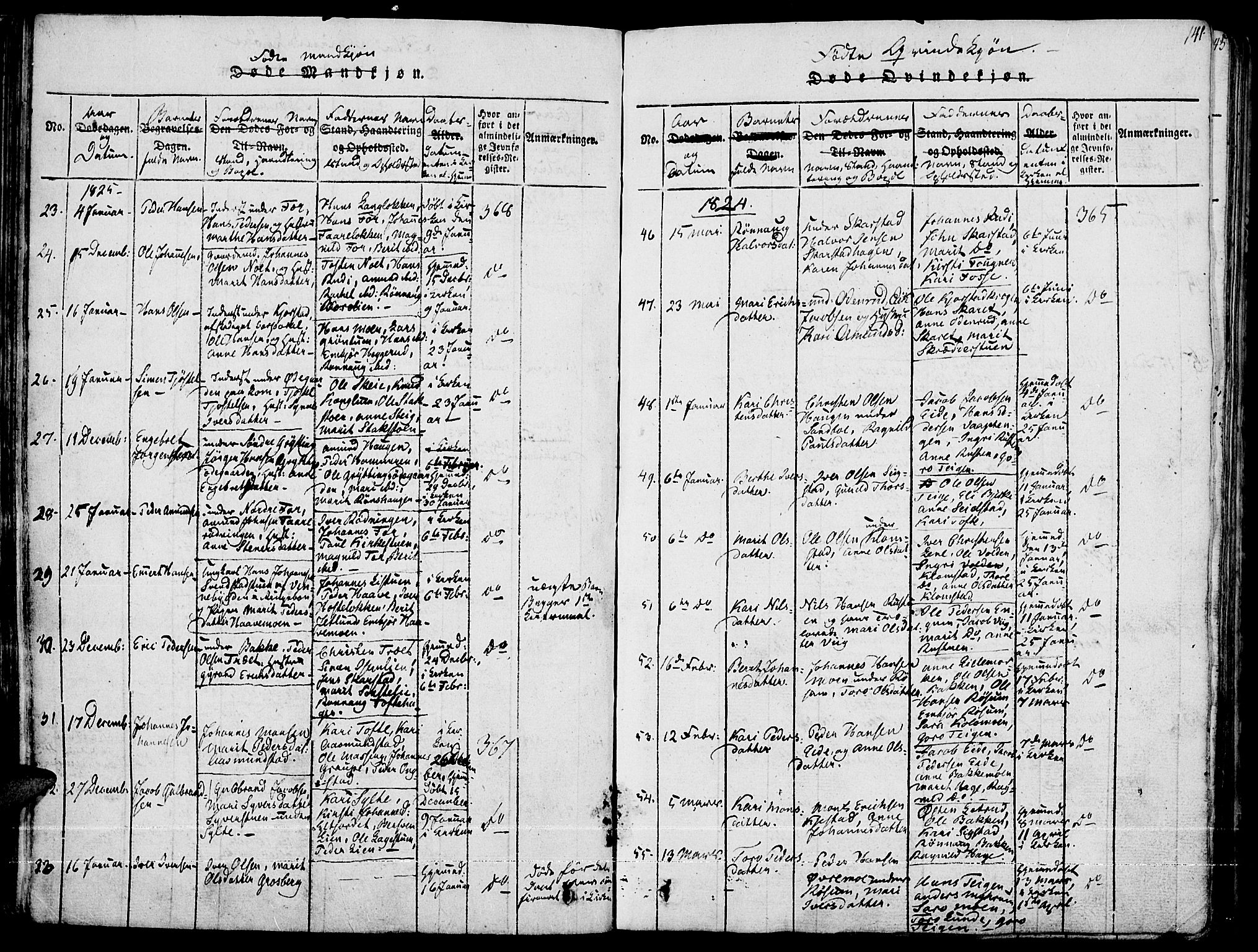 Fron prestekontor, AV/SAH-PREST-078/H/Ha/Haa/L0002: Parish register (official) no. 2, 1816-1827, p. 141