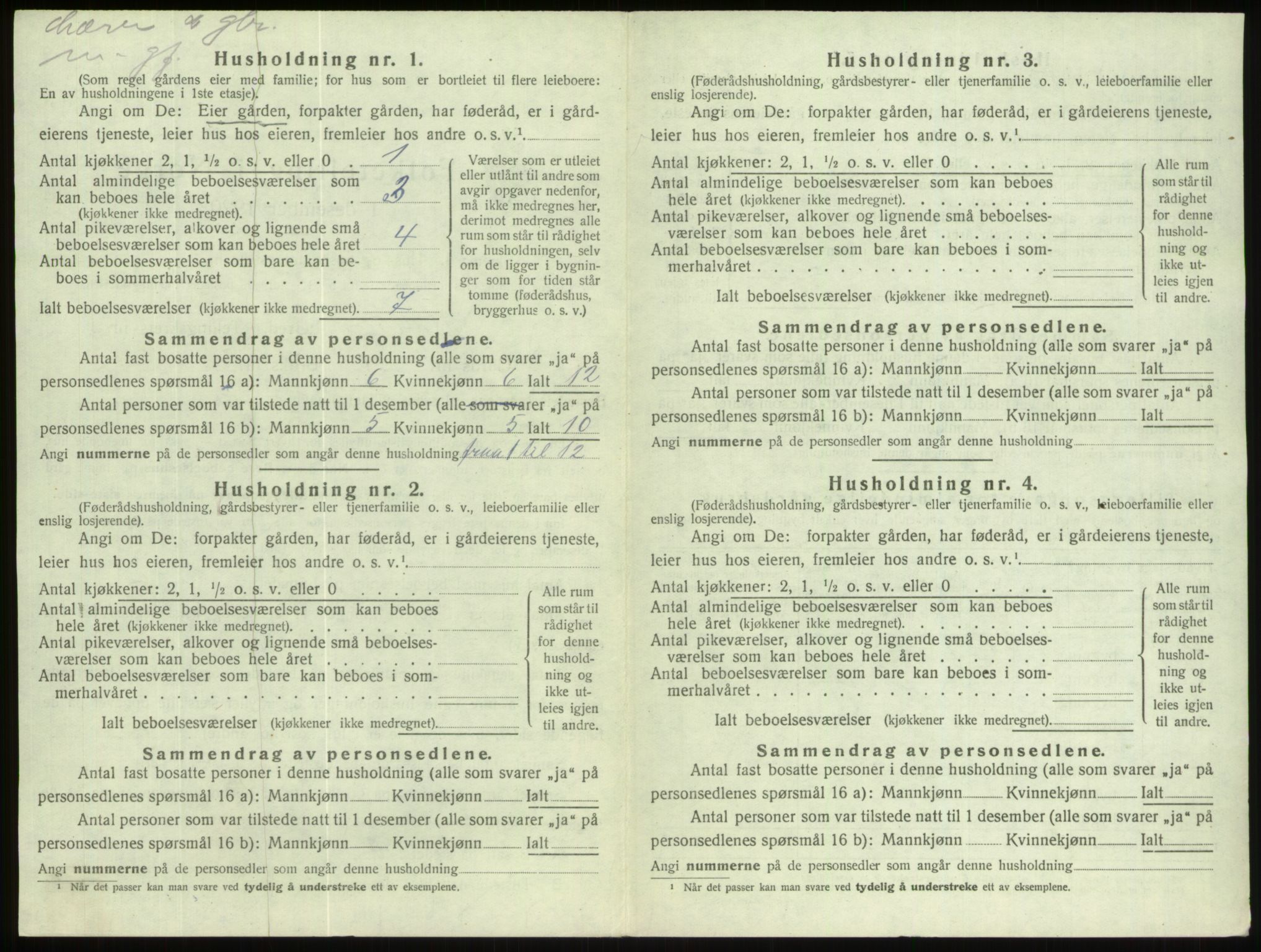 SAB, 1920 census for Gloppen, 1920, p. 587