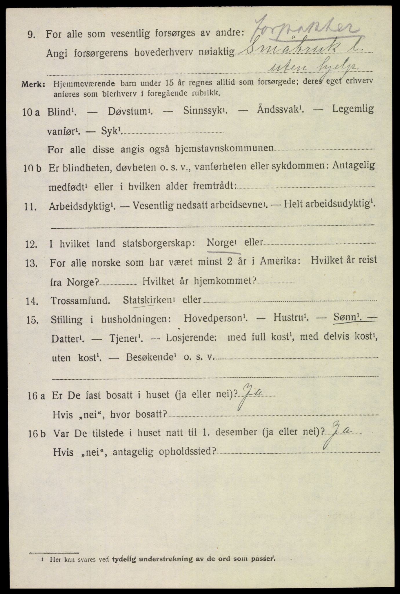 SAH, 1920 census for Romedal, 1920, p. 12942