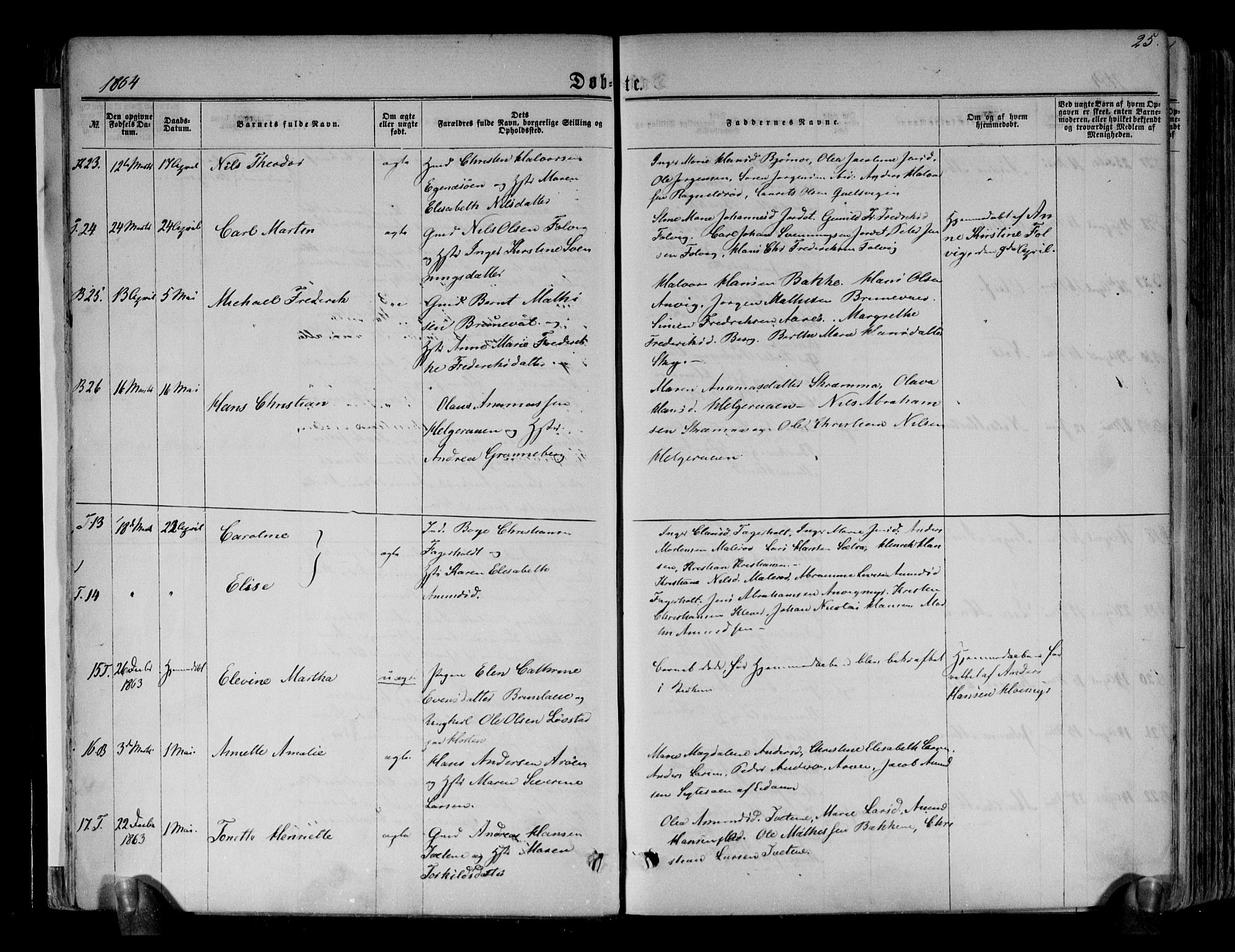 Brunlanes kirkebøker, AV/SAKO-A-342/F/Fa/L0005: Parish register (official) no. I 5, 1862-1877, p. 25