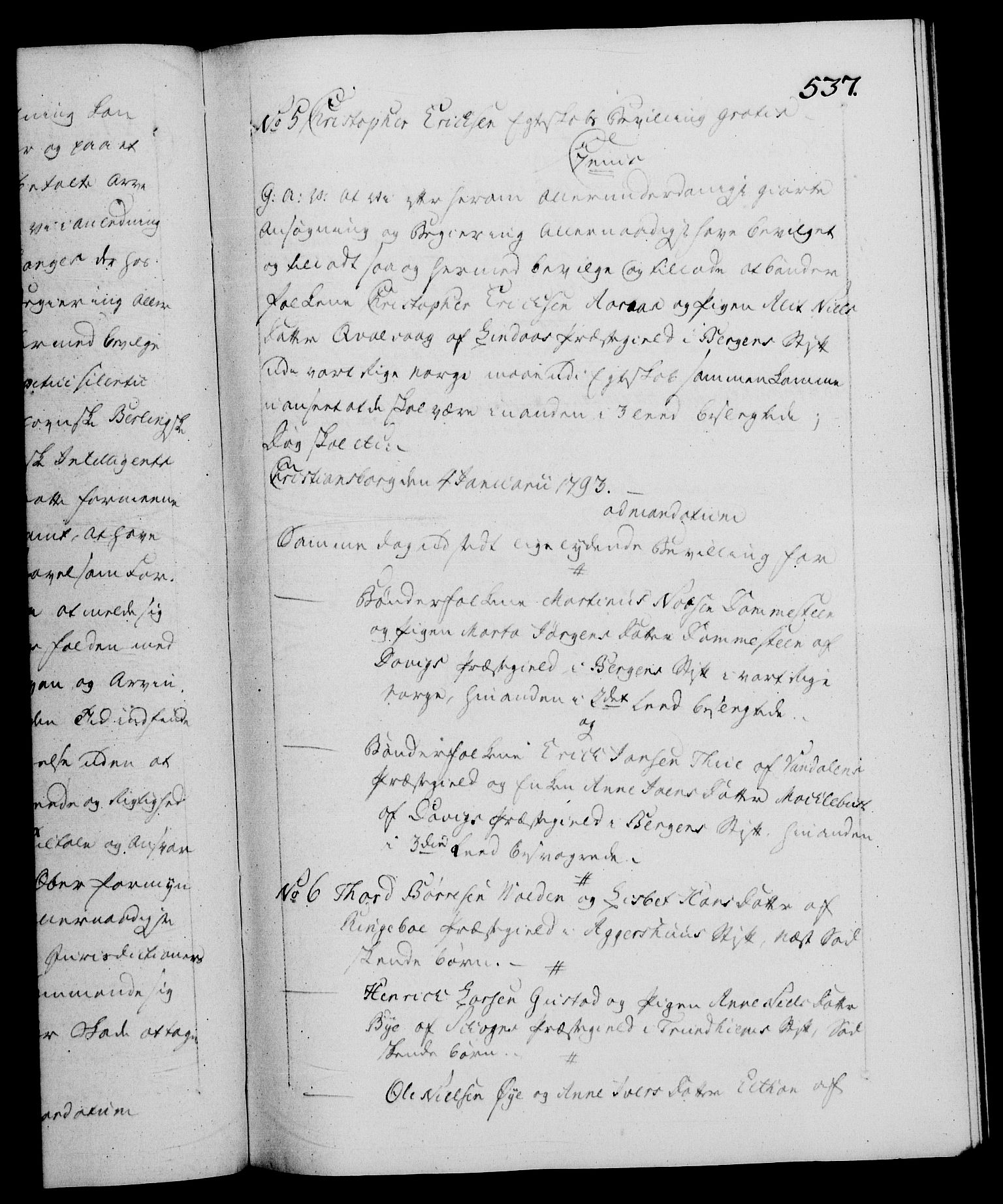 Danske Kanselli 1572-1799, RA/EA-3023/F/Fc/Fca/Fcaa/L0054: Norske registre, 1792-1793, p. 537a