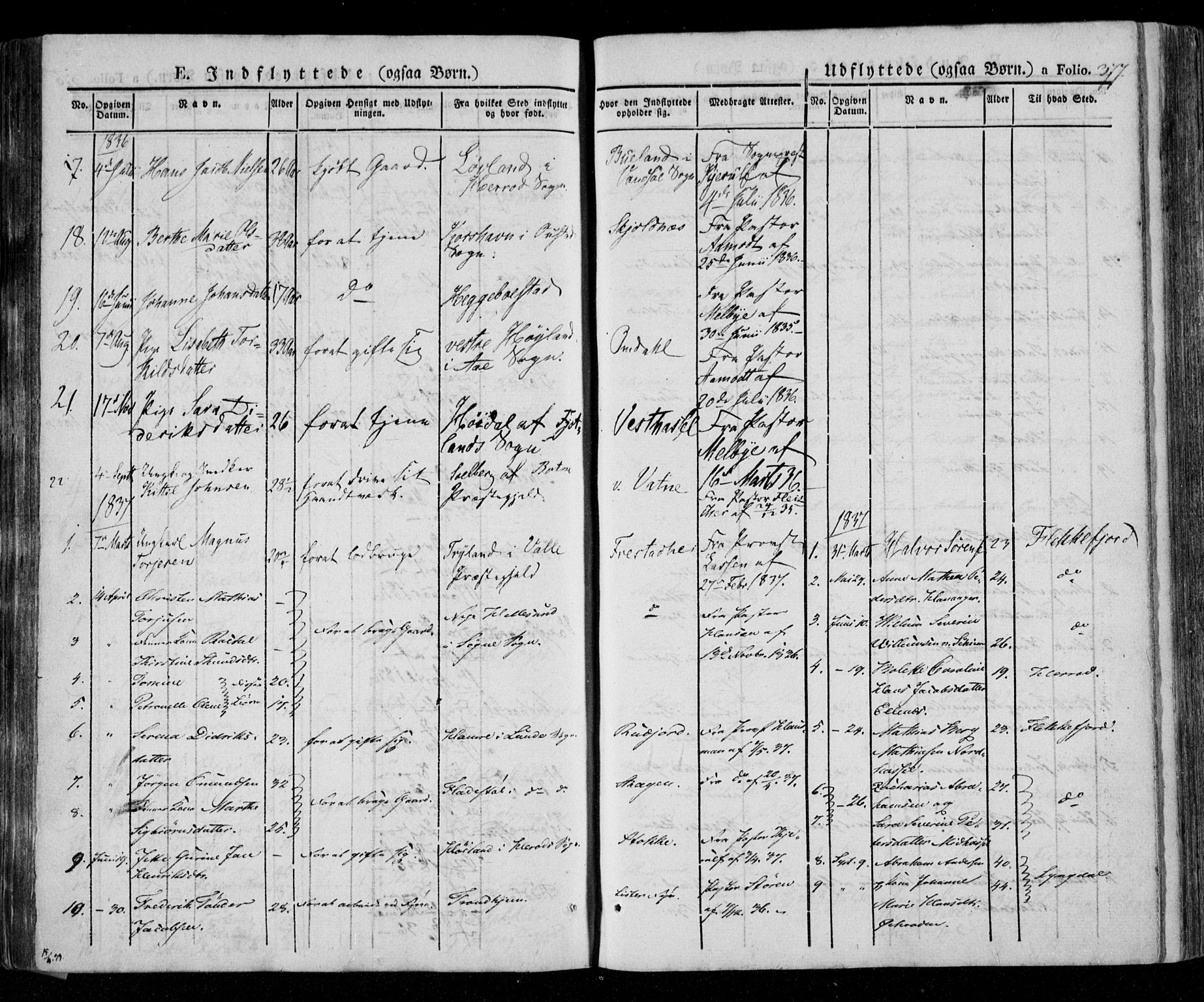 Lista sokneprestkontor, AV/SAK-1111-0027/F/Fa/L0009: Parish register (official) no. A 9, 1835-1846, p. 377