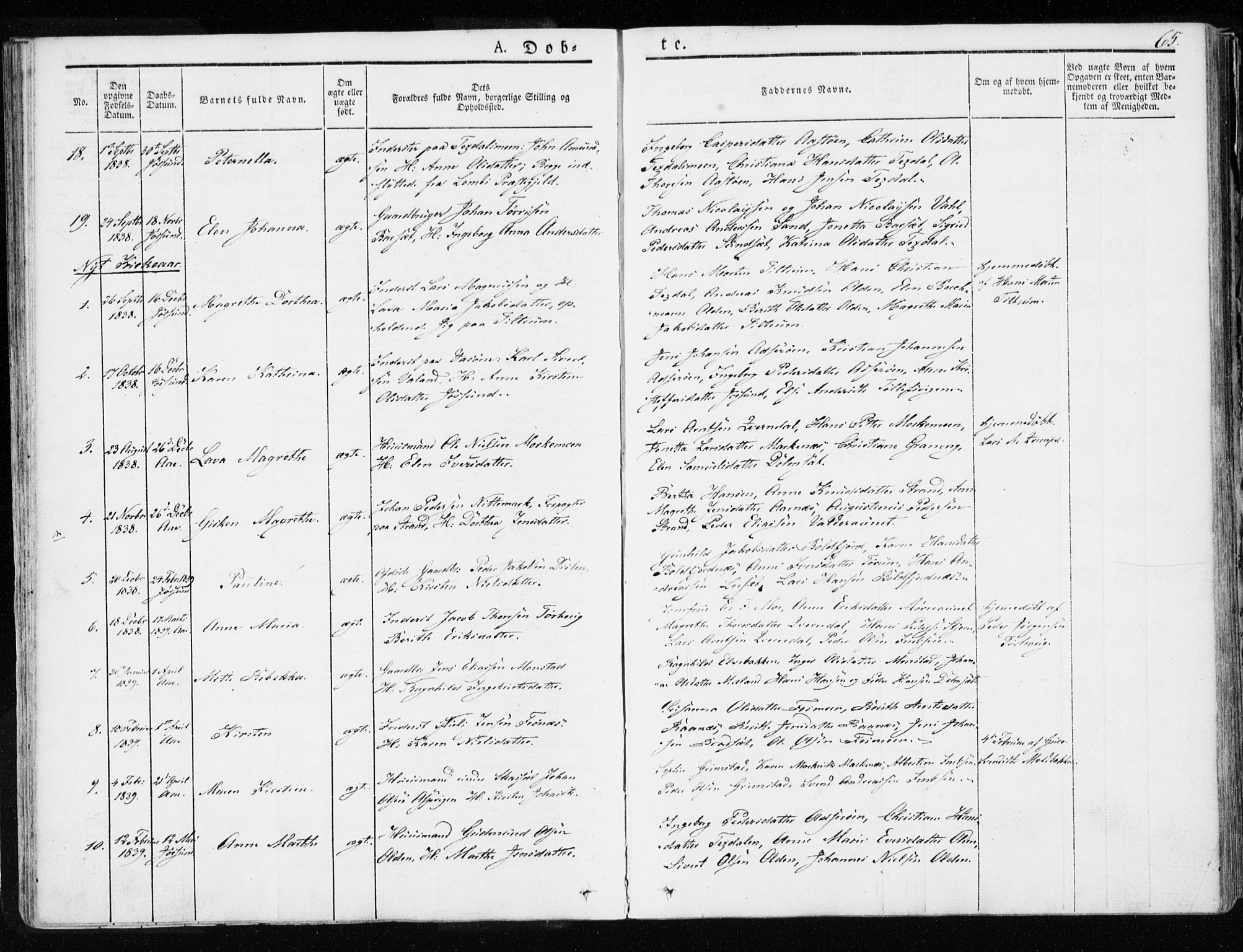 Ministerialprotokoller, klokkerbøker og fødselsregistre - Sør-Trøndelag, SAT/A-1456/655/L0676: Parish register (official) no. 655A05, 1830-1847, p. 65