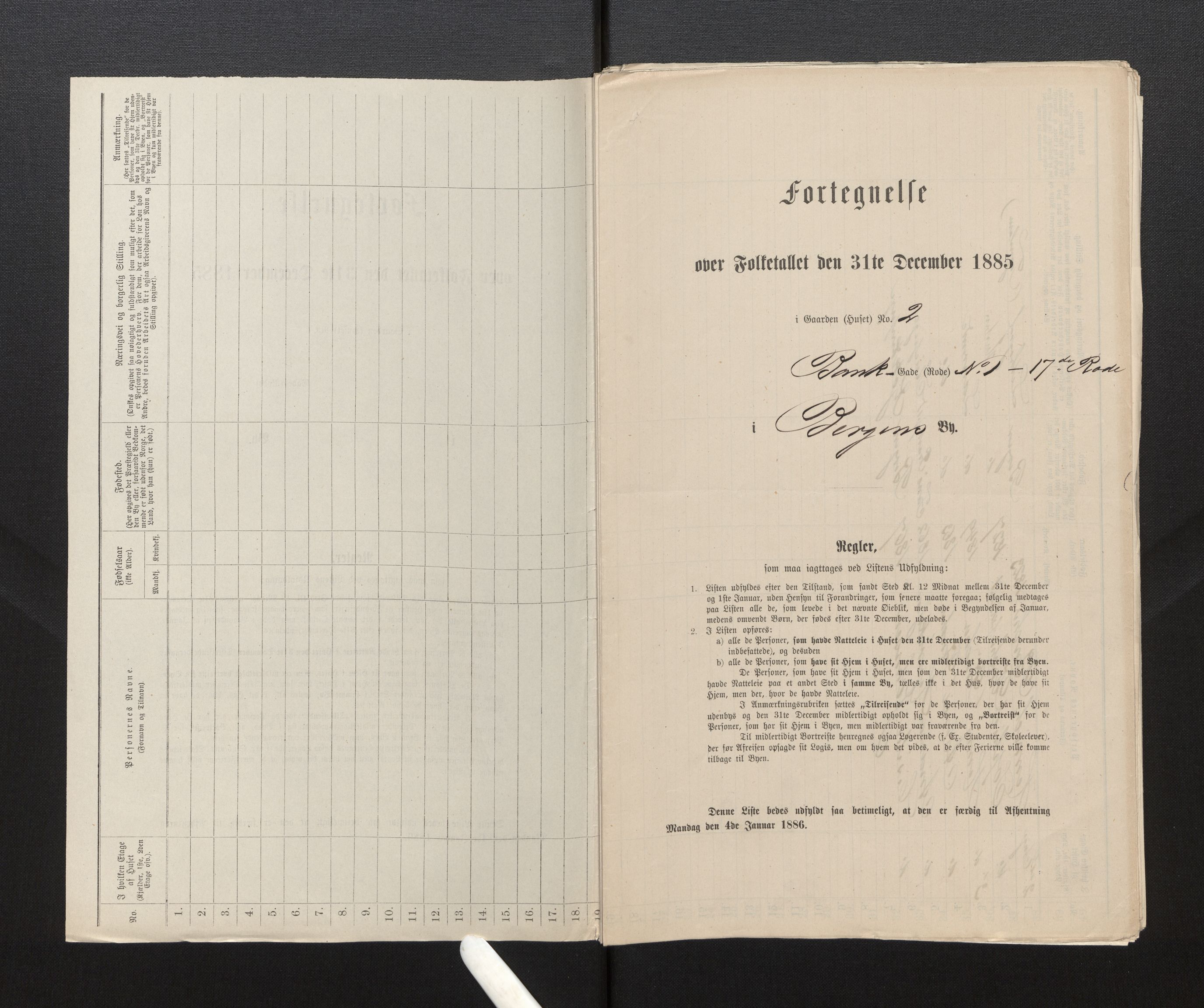 SAB, 1885 census for 1301 Bergen, 1885, p. 414