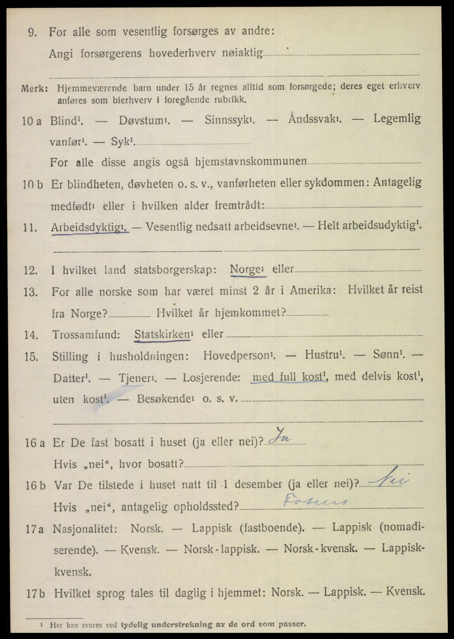 SAT, 1920 census for Kolvereid, 1920, p. 5108