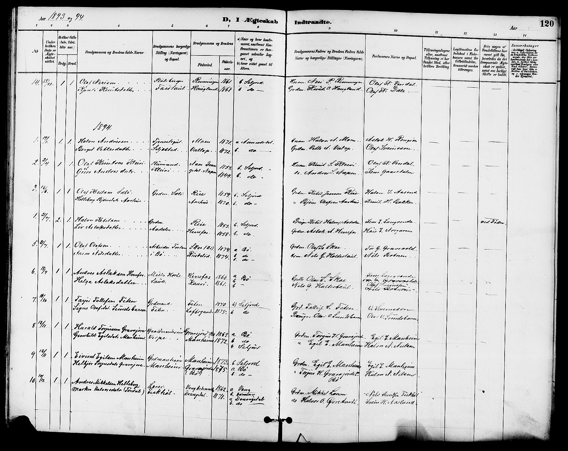 Seljord kirkebøker, SAKO/A-20/G/Ga/L0005: Parish register (copy) no. I 5, 1887-1914, p. 120