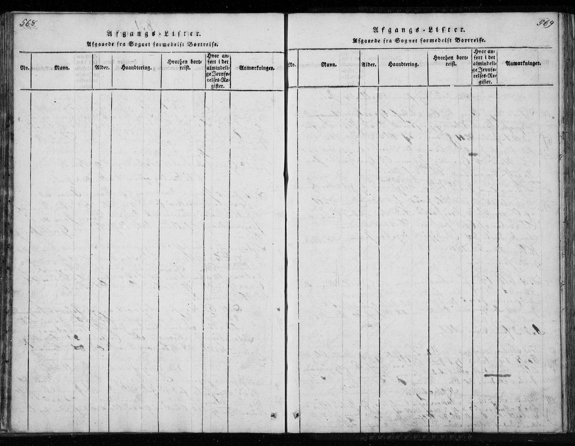 Ministerialprotokoller, klokkerbøker og fødselsregistre - Nordland, AV/SAT-A-1459/827/L0412: Parish register (copy) no. 827C01, 1820-1841, p. 568-569