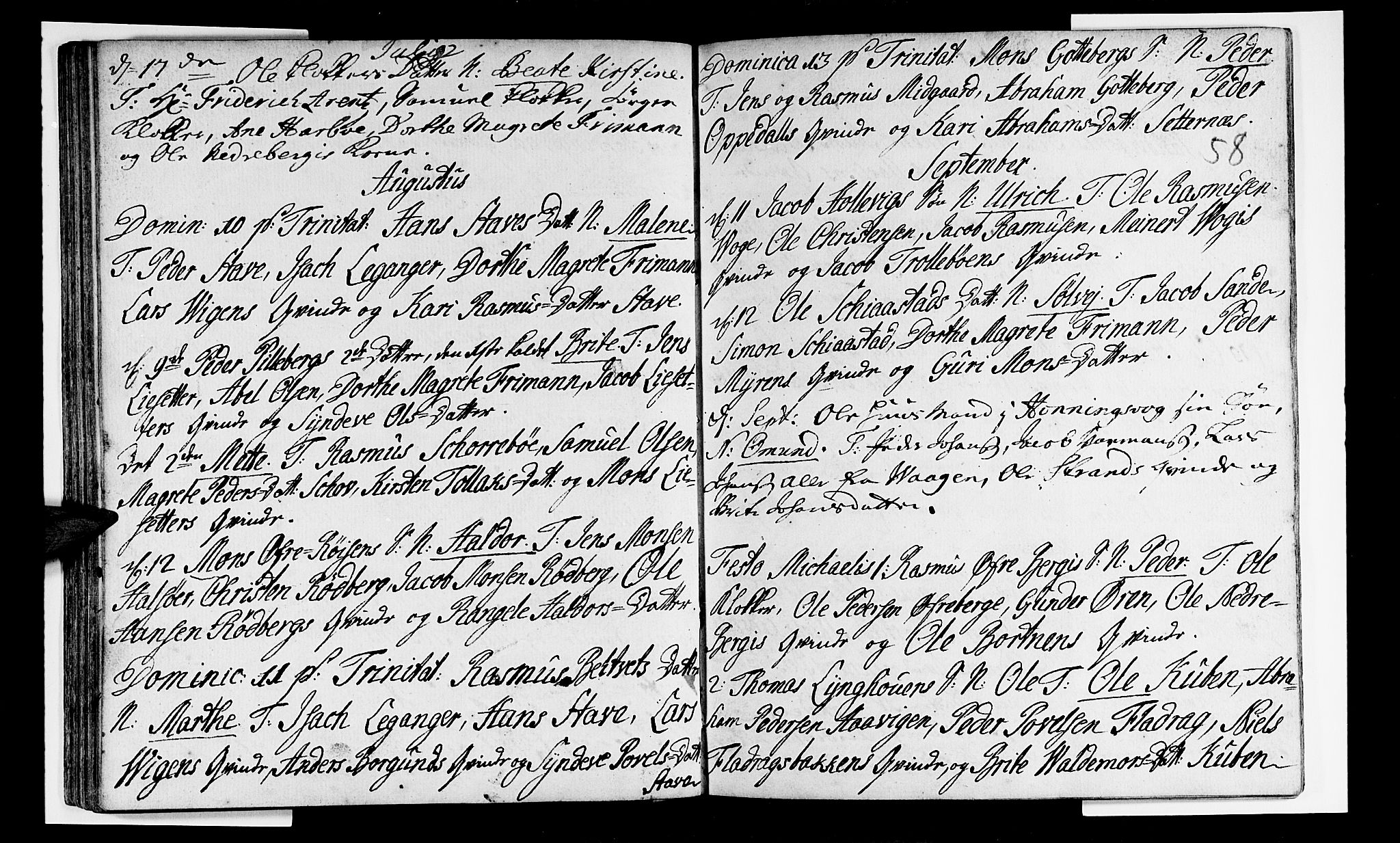 Selje sokneprestembete, AV/SAB-A-99938/H/Ha/Haa/Haaa: Parish register (official) no. A 3, 1731-1743, p. 58