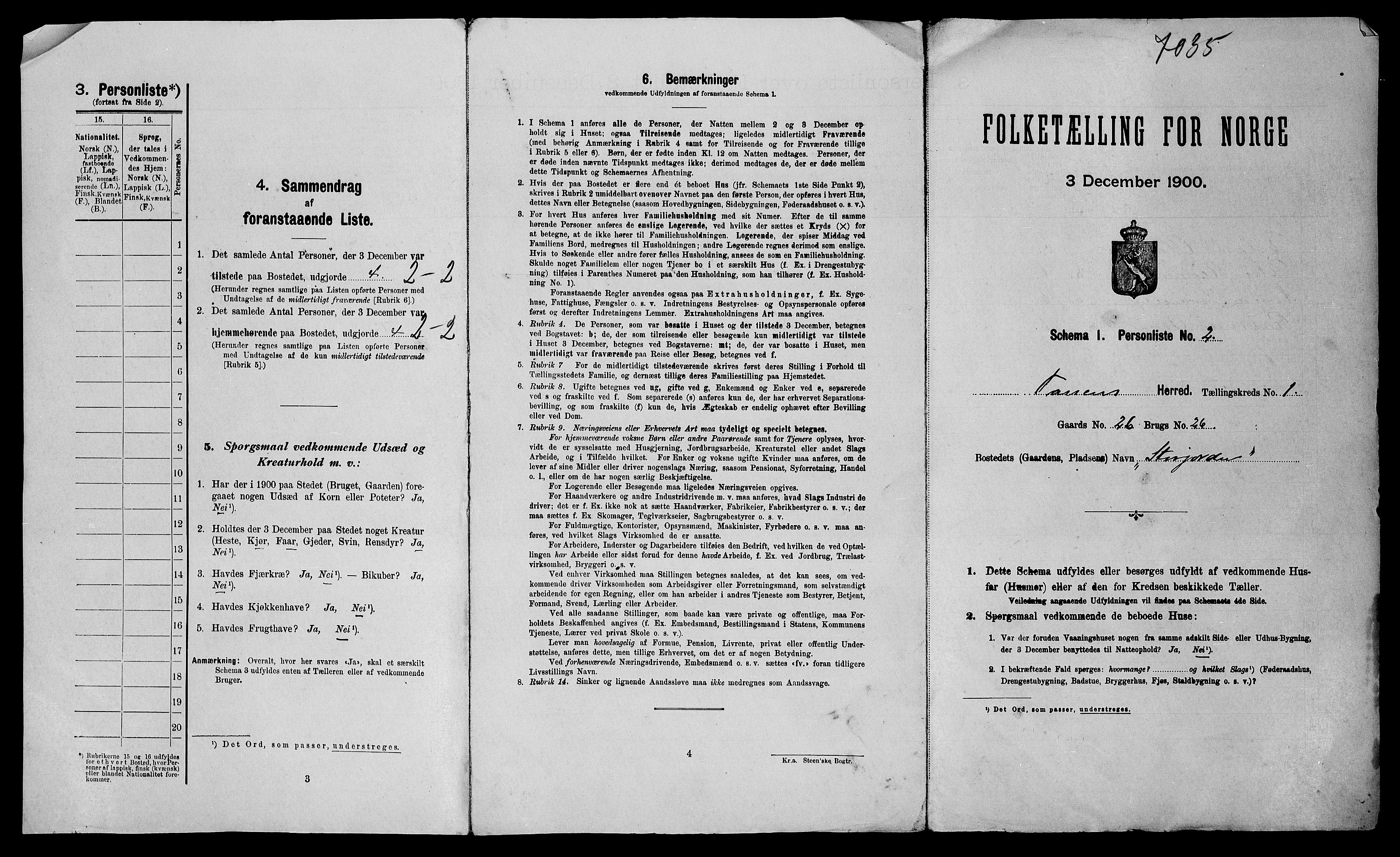 SATØ, 1900 census for Tana, 1900, p. 28