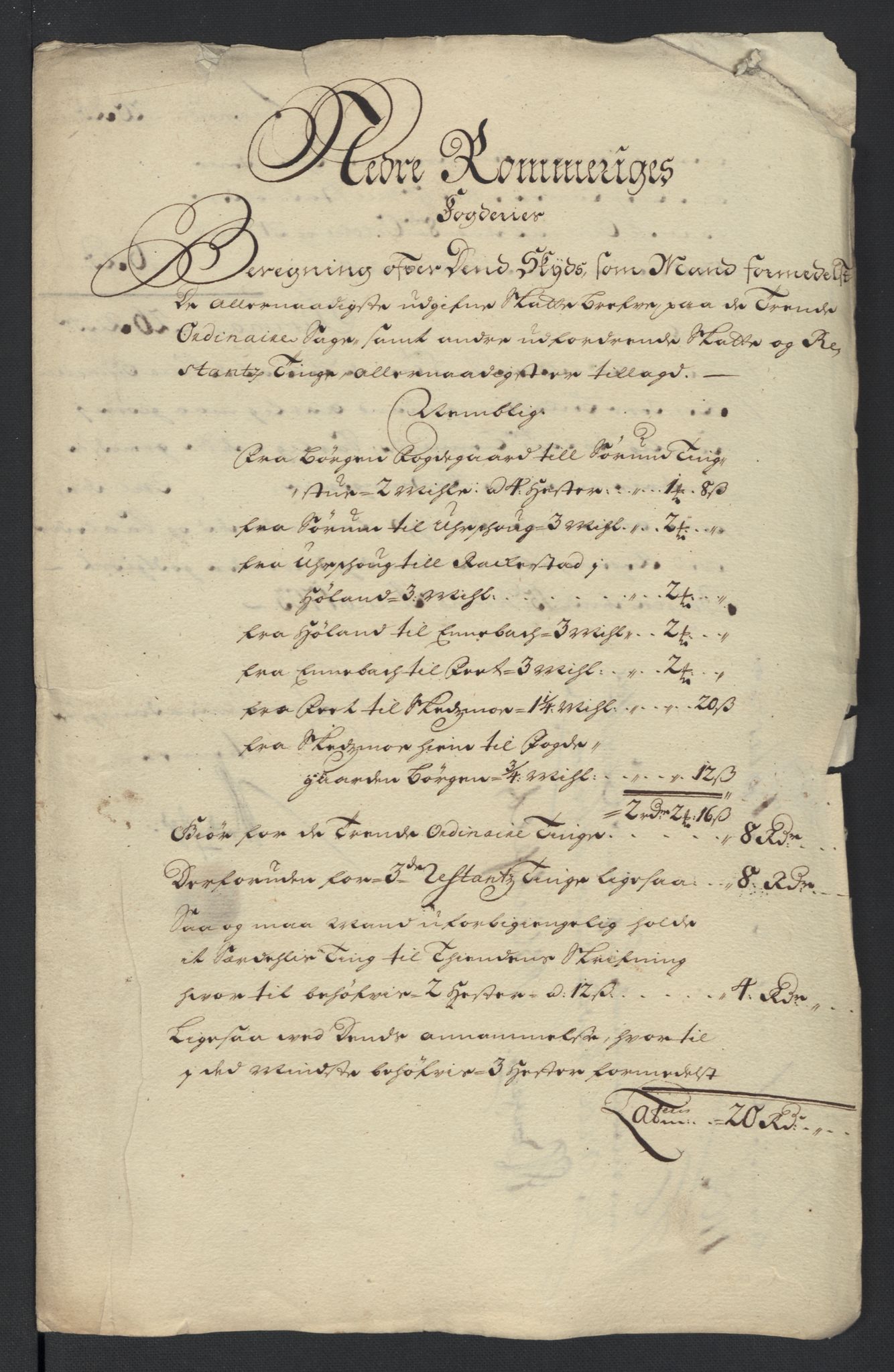 Rentekammeret inntil 1814, Reviderte regnskaper, Fogderegnskap, RA/EA-4092/R11/L0586: Fogderegnskap Nedre Romerike, 1703, p. 205