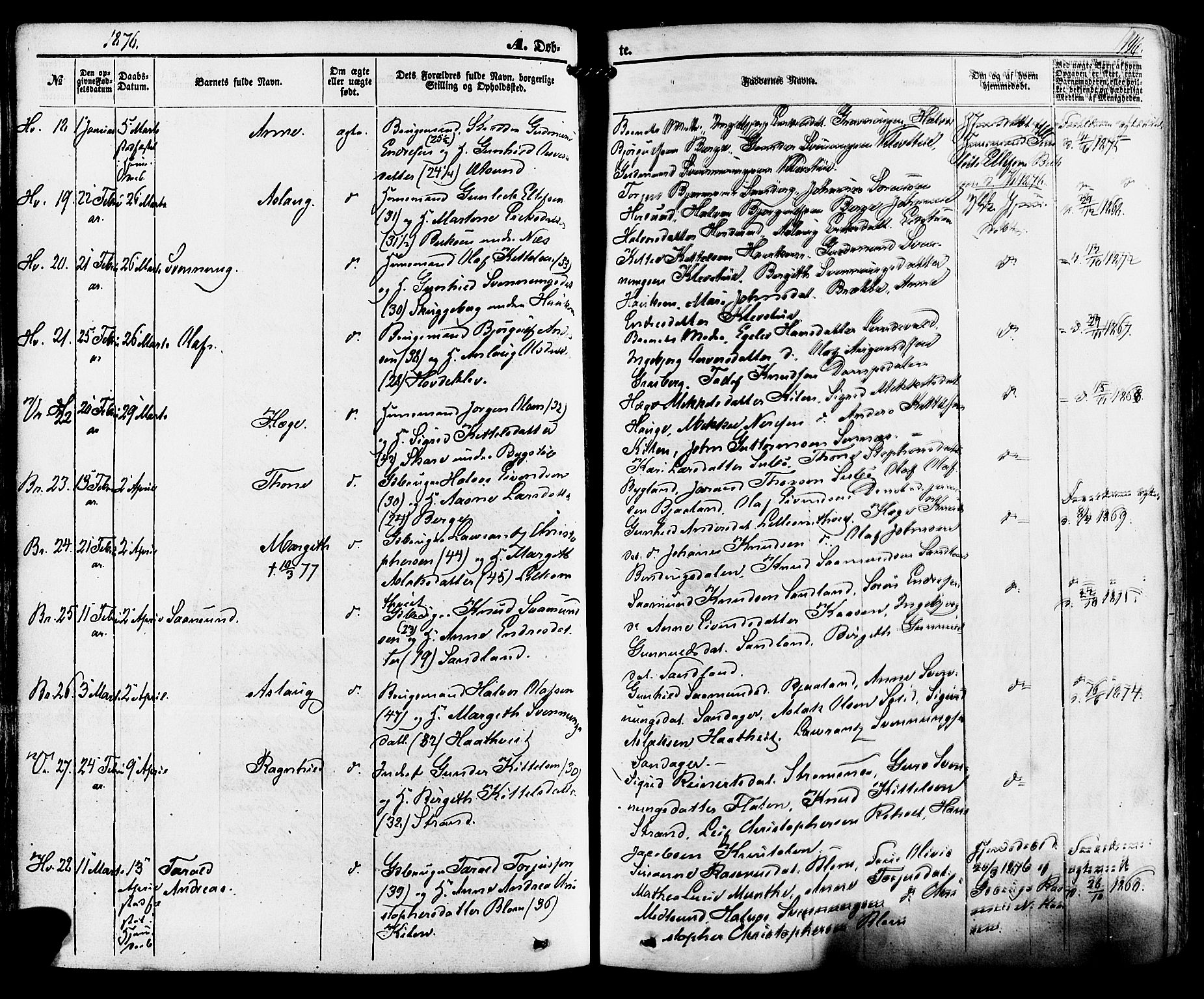 Kviteseid kirkebøker, AV/SAKO-A-276/F/Fa/L0007: Parish register (official) no. I 7, 1859-1881, p. 146