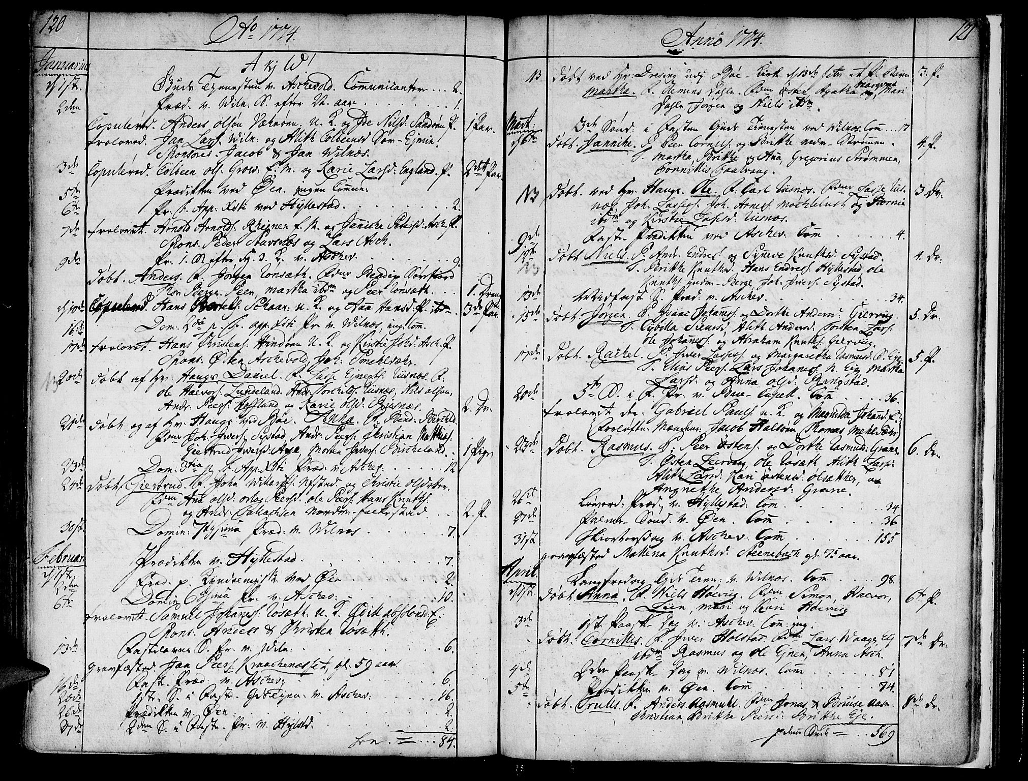 Askvoll sokneprestembete, SAB/A-79501/H/Haa/Haaa/L0008: Parish register (official) no. A 8, 1749-1775, p. 120-121
