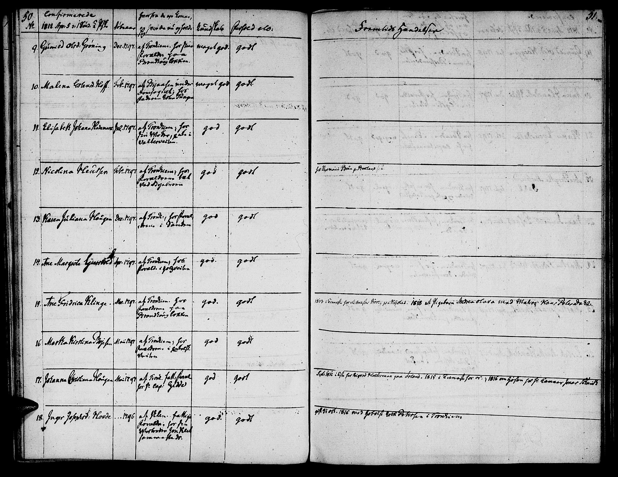 Ministerialprotokoller, klokkerbøker og fødselsregistre - Sør-Trøndelag, AV/SAT-A-1456/601/L0069: Curate's parish register no. 601B02, 1807-1836, p. 50-51