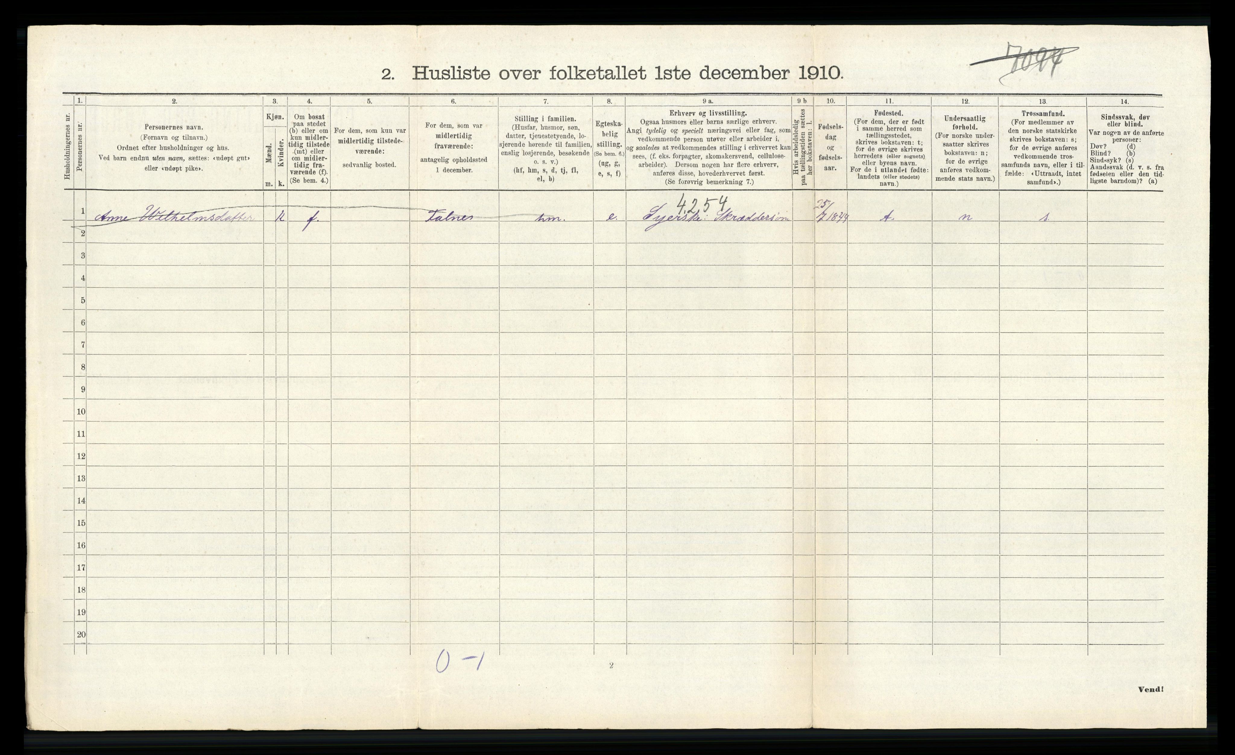 RA, 1910 census for Skudenes, 1910, p. 958