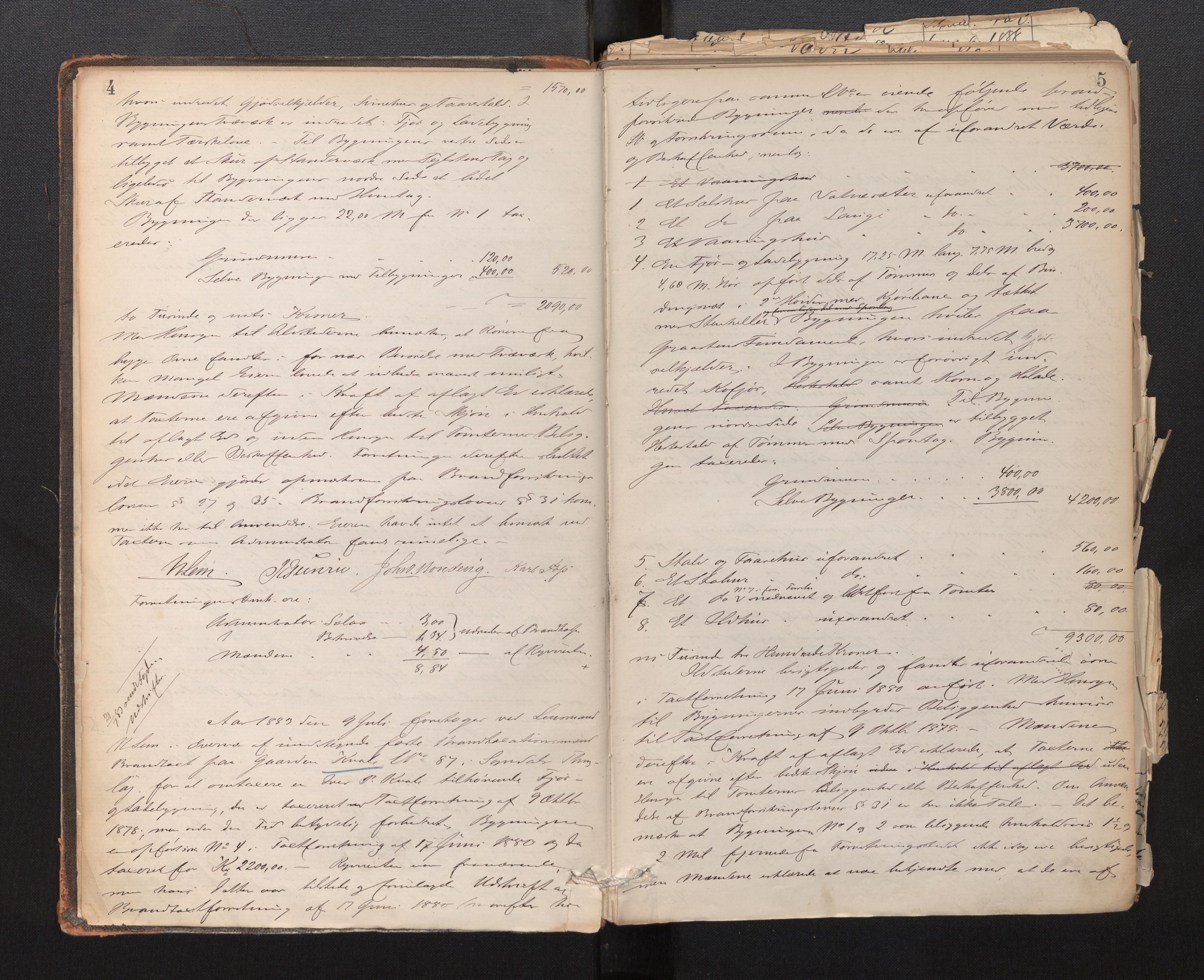 Lensmannen i Sogndal, AV/SAB-A-29901/0012/L0003: Branntakstprotokoll, 1883-1917, p. 4-5