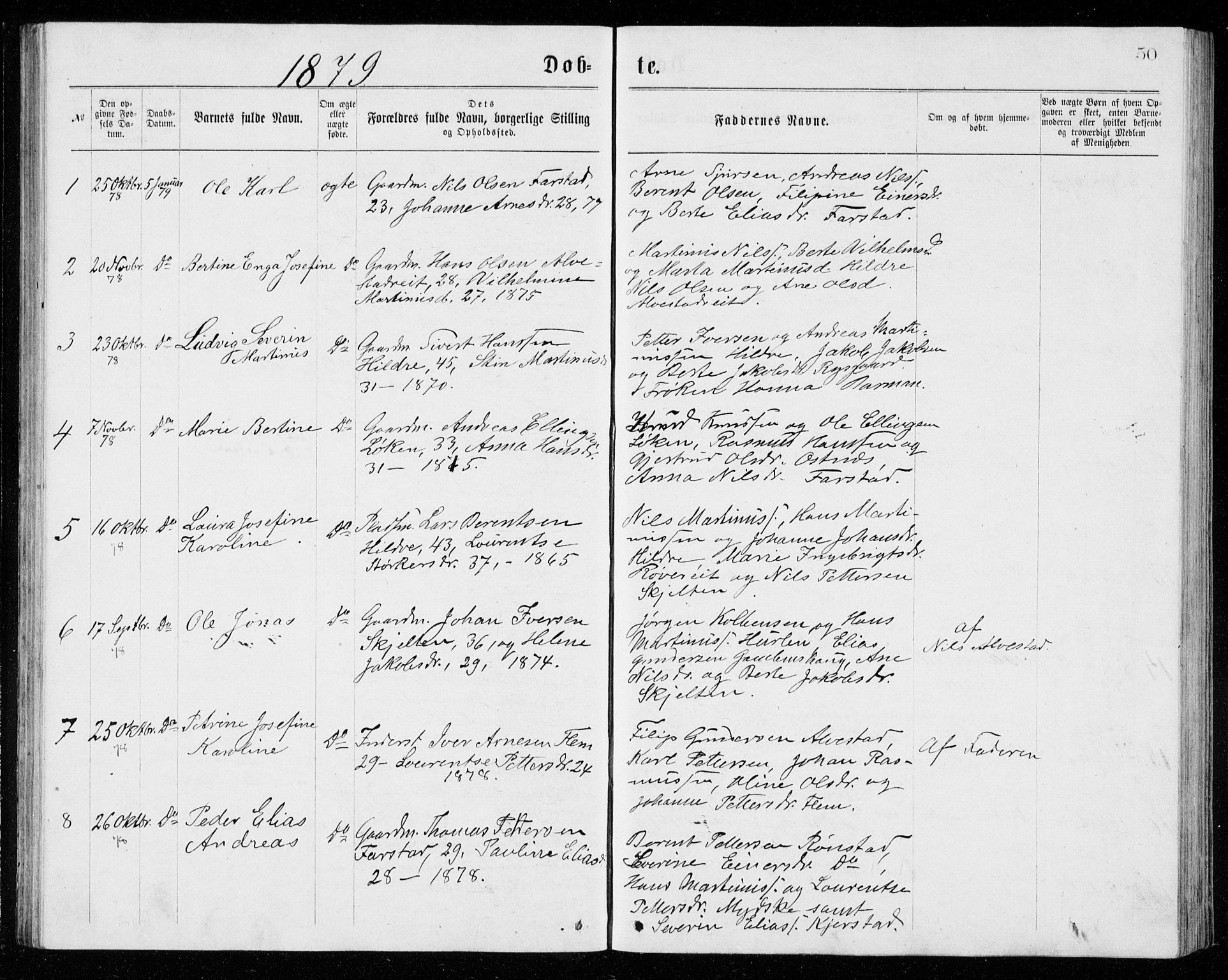 Ministerialprotokoller, klokkerbøker og fødselsregistre - Møre og Romsdal, AV/SAT-A-1454/536/L0509: Parish register (copy) no. 536C04, 1871-1881, p. 50