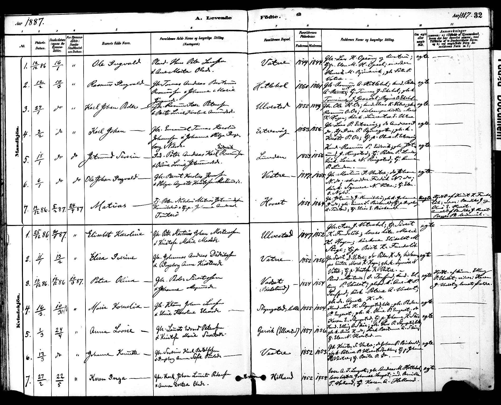 Ministerialprotokoller, klokkerbøker og fødselsregistre - Møre og Romsdal, SAT/A-1454/525/L0374: Parish register (official) no. 525A04, 1880-1899, p. 32