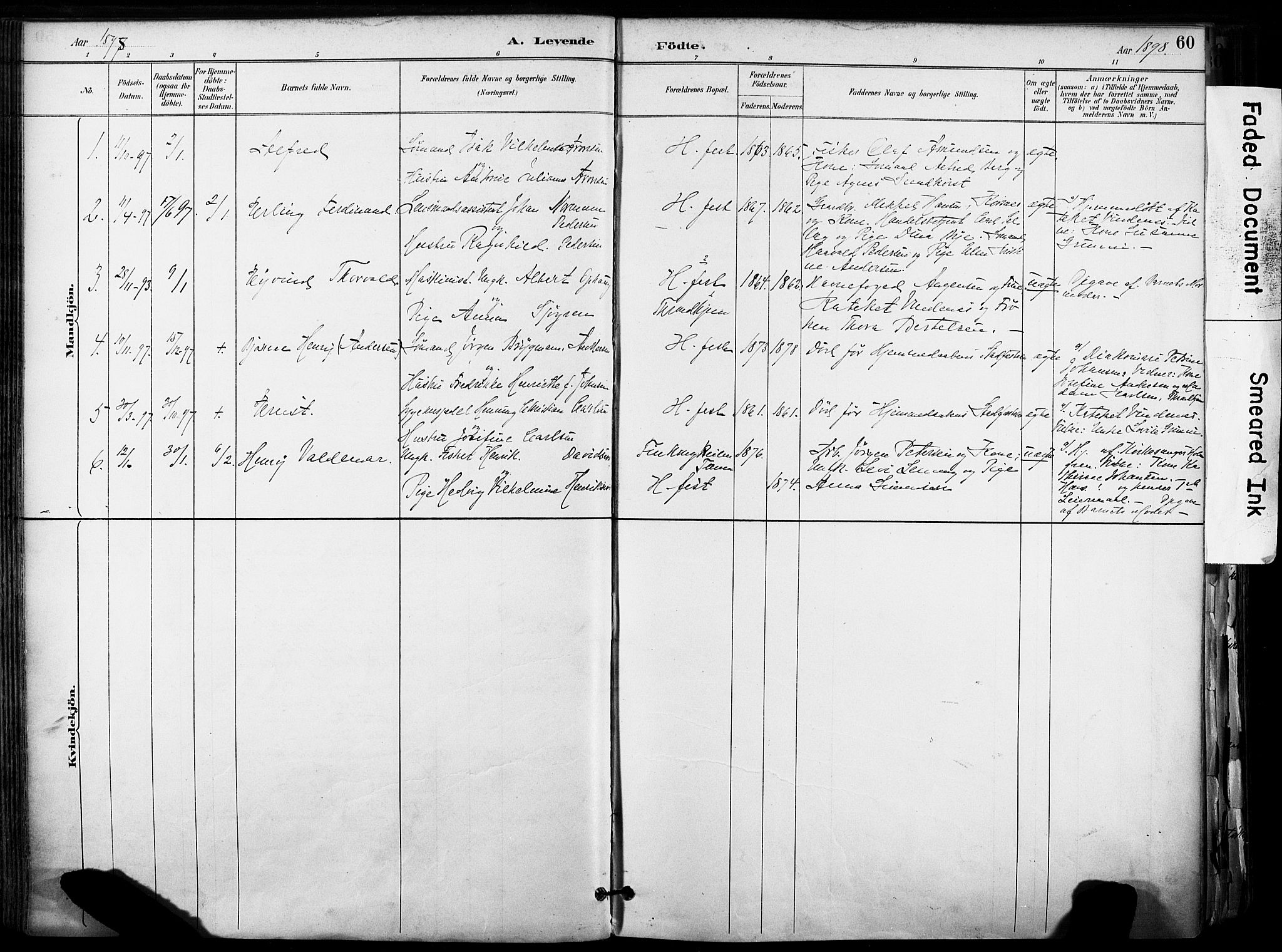 Hammerfest sokneprestkontor, SATØ/S-1347/H/Ha/L0009.kirke: Parish register (official) no. 9, 1889-1897, p. 60