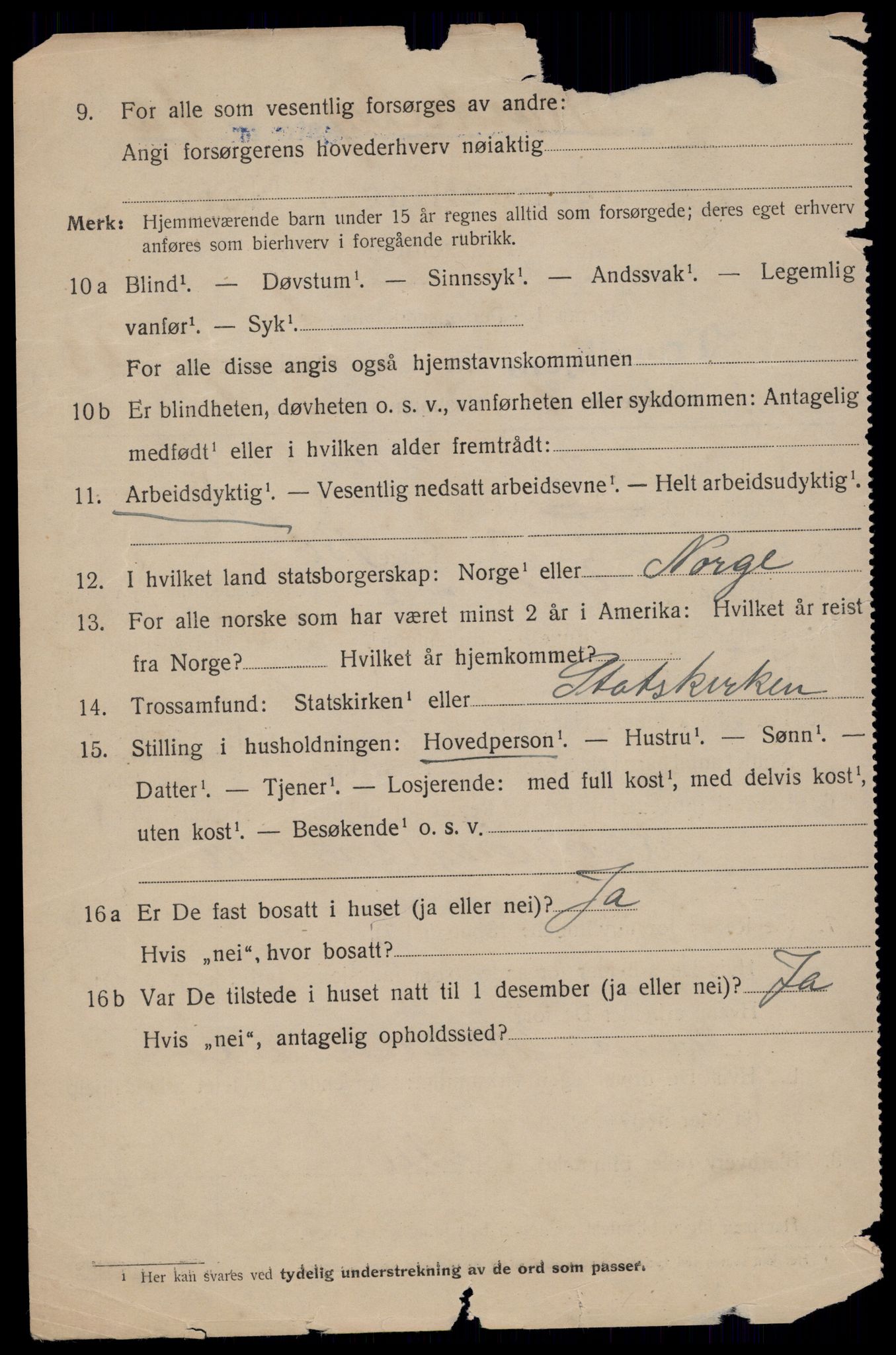 SAT, 1920 census for Trondheim, 1920, p. 93551