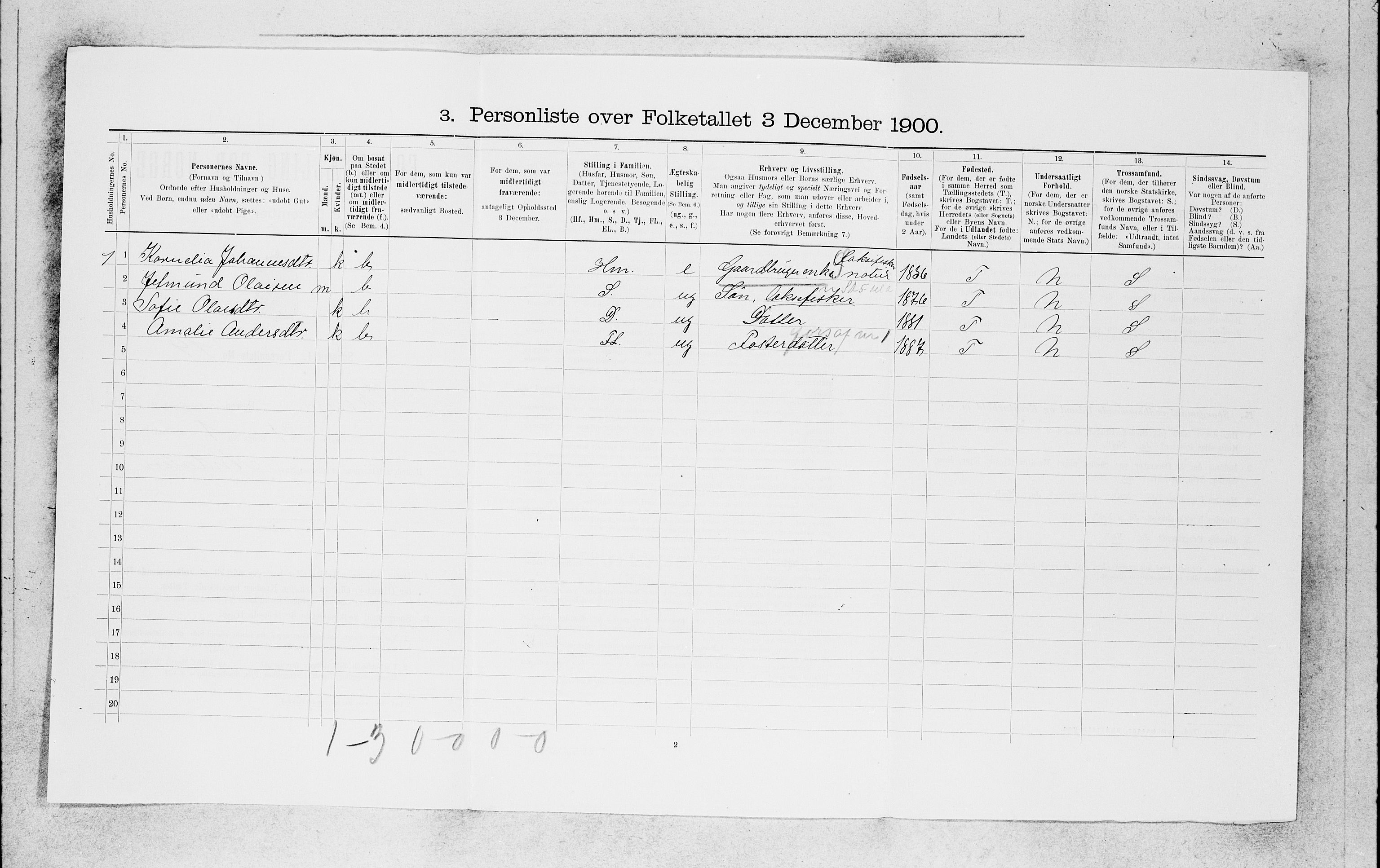 SAB, 1900 census for Kinn, 1900, p. 1507