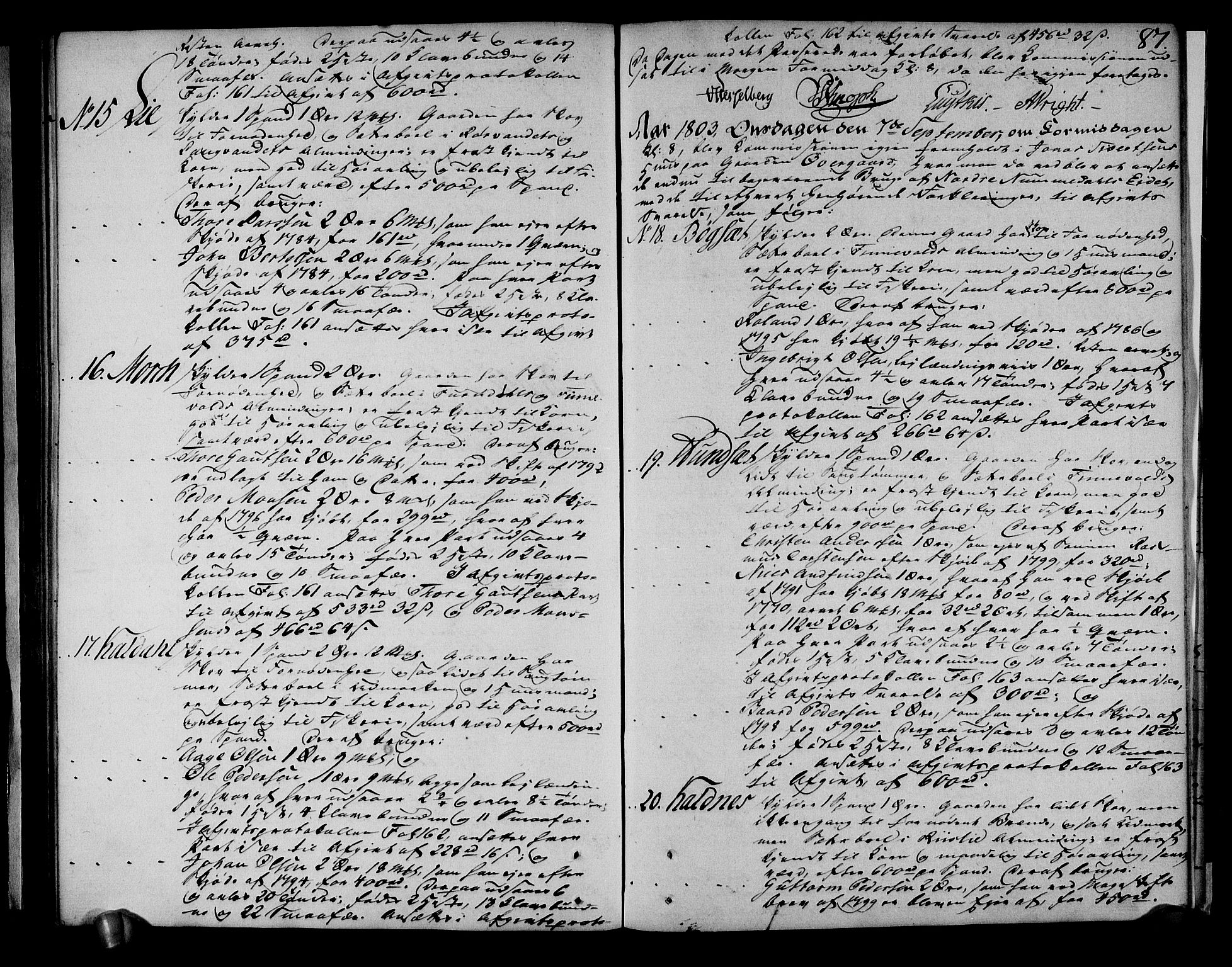 Rentekammeret inntil 1814, Realistisk ordnet avdeling, RA/EA-4070/N/Ne/Nea/L0153: Namdalen fogderi. Deliberasjonsprotokoll, 1803, p. 88